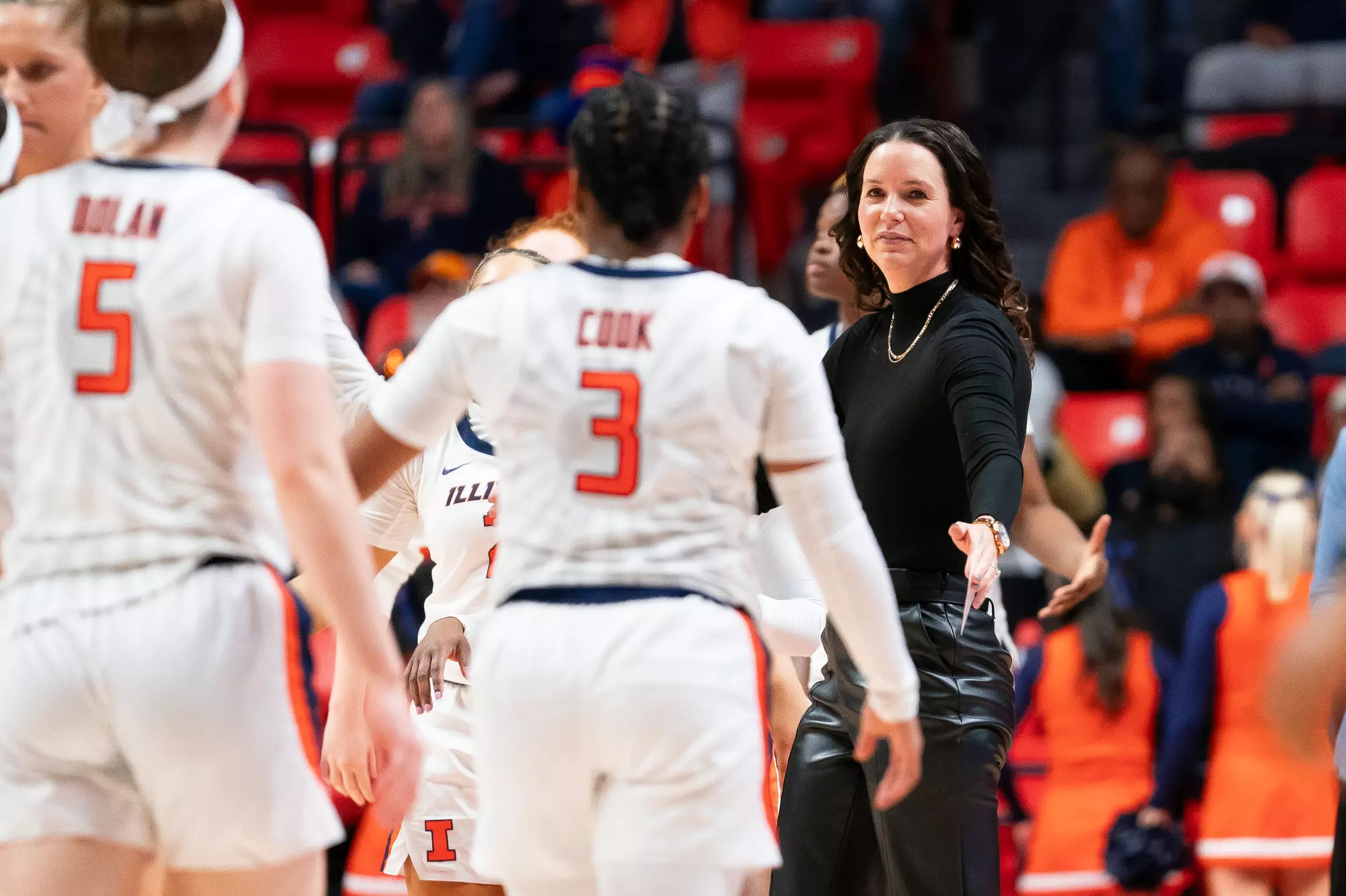 CHAMPAIGN, IL - March 24, 2024 - Photos taken during the 2024 WBIT Second Round game between the Stony Brook Seawolves and the Illinois Fighting Illini at State Farm Center in Champaign, IL. (Photo By Kevin Snyder /Illinois Athletics)