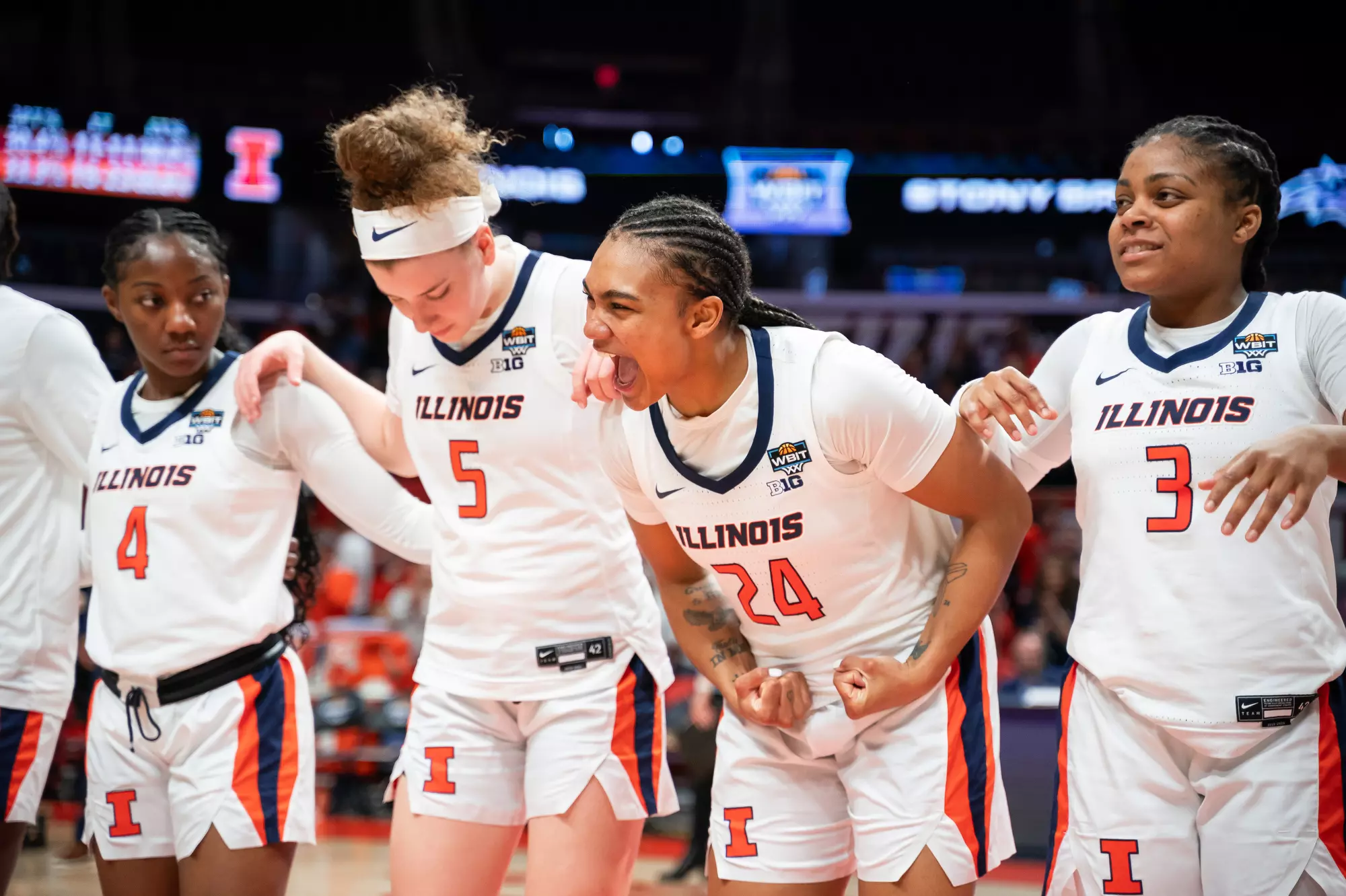 CHAMPAIGN, IL - March 24, 2024 - Photos taken after the 2024 WBIT Second Round game between the Stony Brook Seawolves and the Illinois Fighting Illini at State Farm Center in Champaign, IL. (Photo By Kevin Snyder /Illinois Athletics)