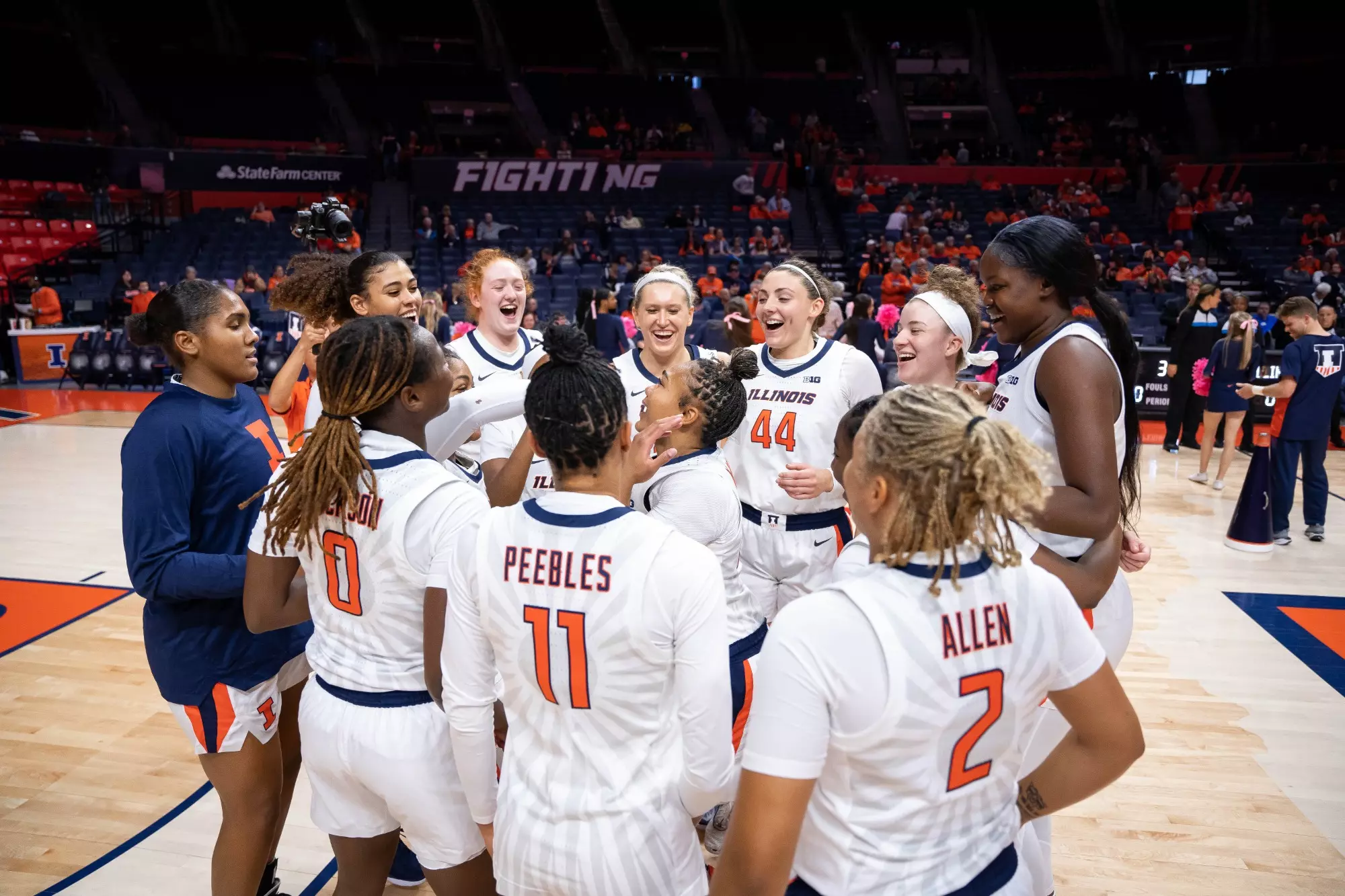 CHAMPAIGN, IL - October 30, 2023 - The Illinois Fighting Illini before the game between the Truman State Bulldogs and the Illinois Fighting Illini at State Farm Center in Champaign, IL. Photo By Madison Dabrowski