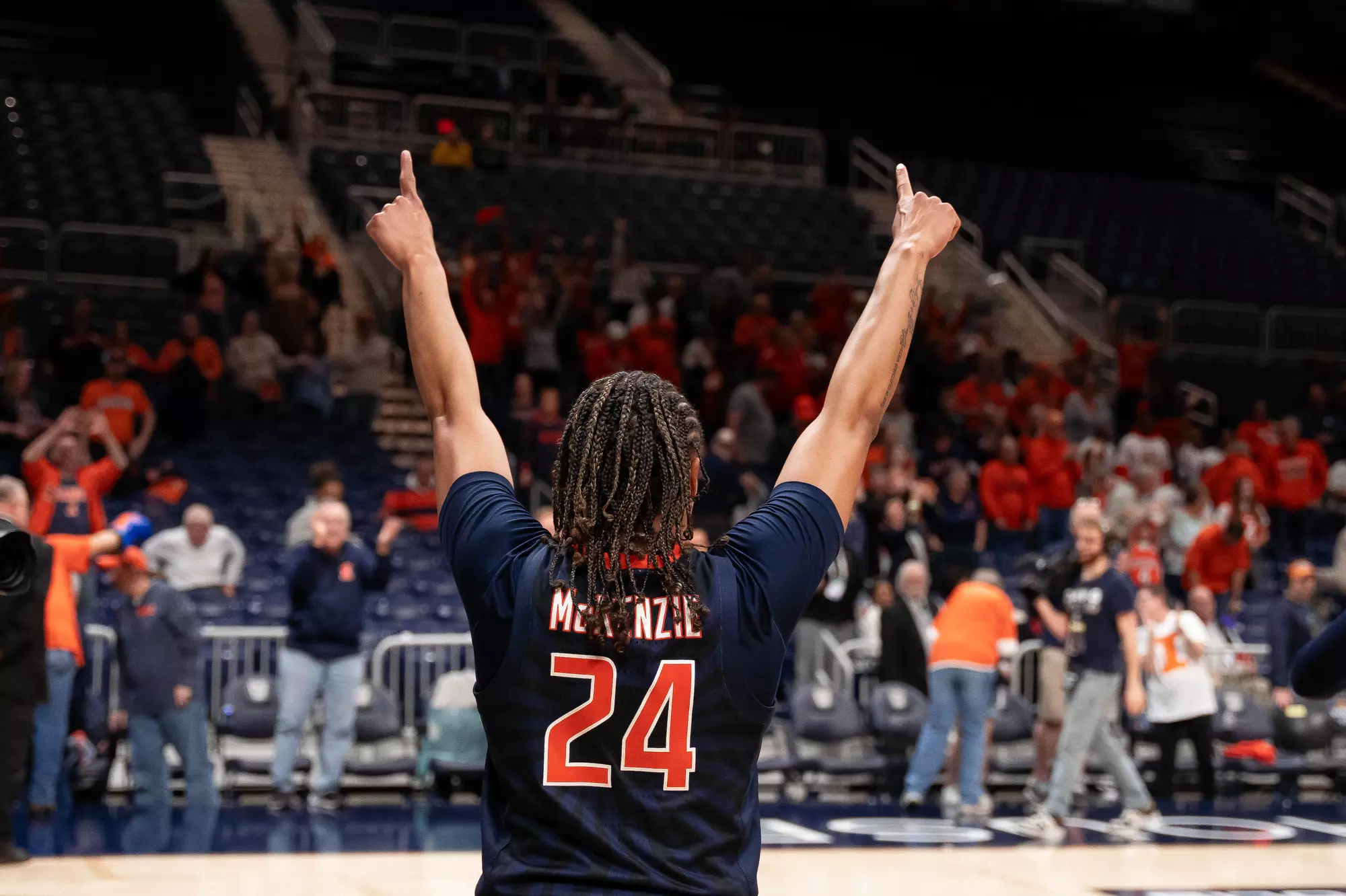Indianapolis, IN - April 01, 2024 - Photos taken after the 2024 WBIT Semifinal game between the Washington State Cougars and the Illinois Fighting Illini at Hinkle Fieldhouse in Indianapolis, IN. (Photo By Madison Dabrowski/Illinois Athletics)