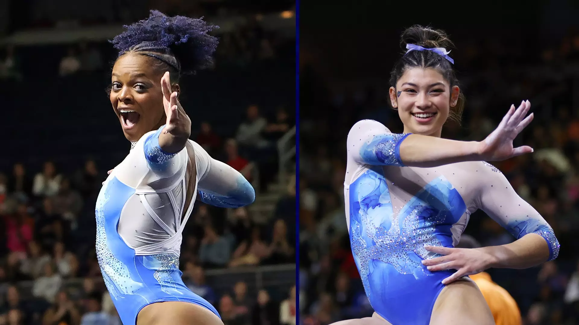 Trinity Thomas (SEC Gymnast of the Year) and Kayla DiCello (SEC Freshman of the Year) - 2023