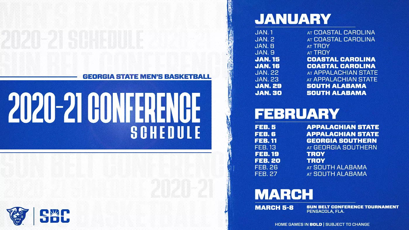 Men's Basketball Announces Updated 2020-21 Sun Belt Conference Schedule - Georgia State University men-s-basketball-announces-updated-2020-21-sun-belt-conference-schedule-georgia-state-university