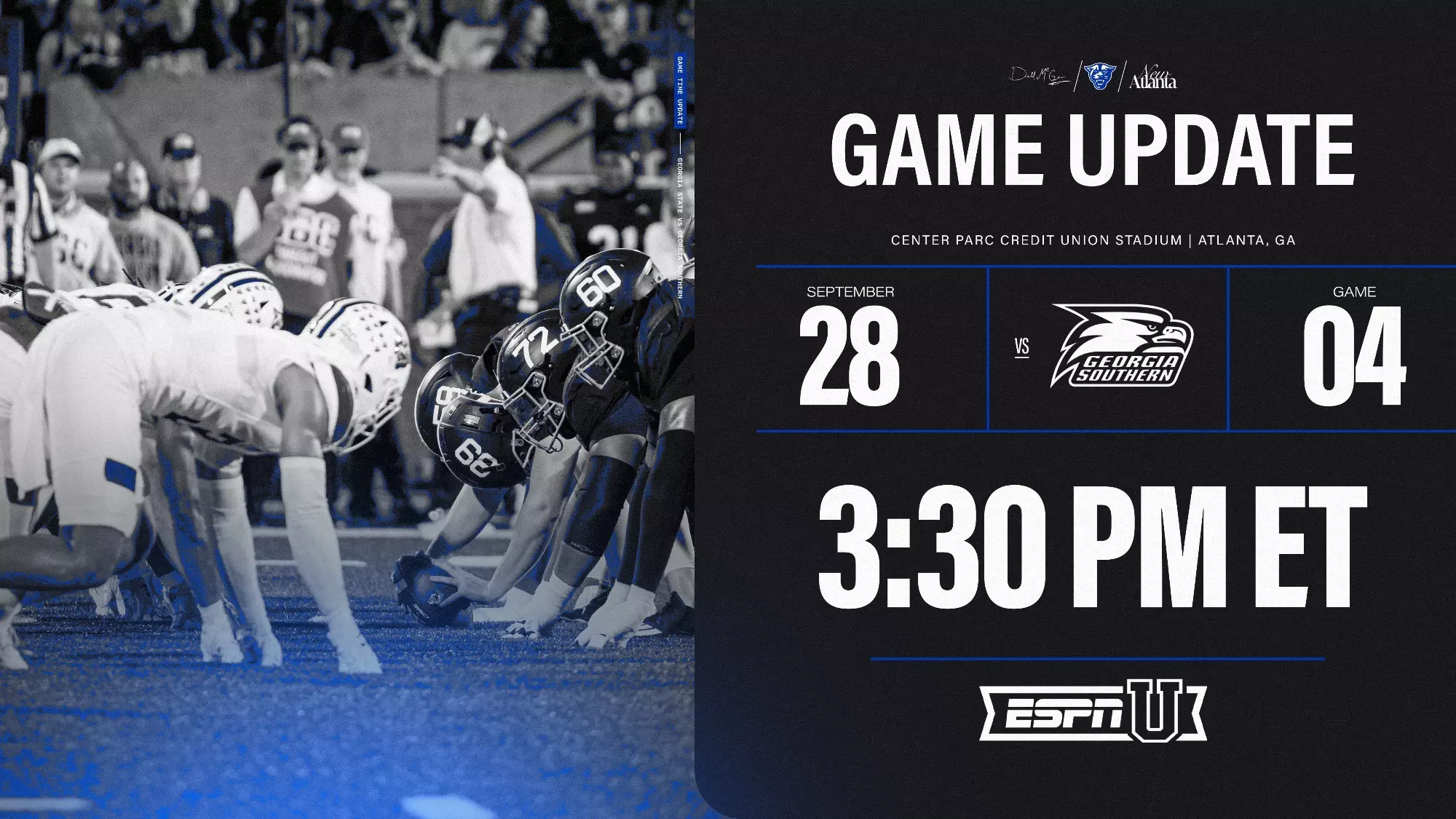 Game Time for Georgia Southern Announced - Georgia State University