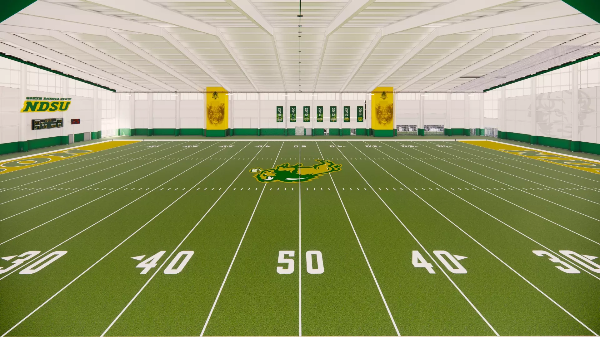 Nodak Insurance Company Football Performance Complex interior looking west