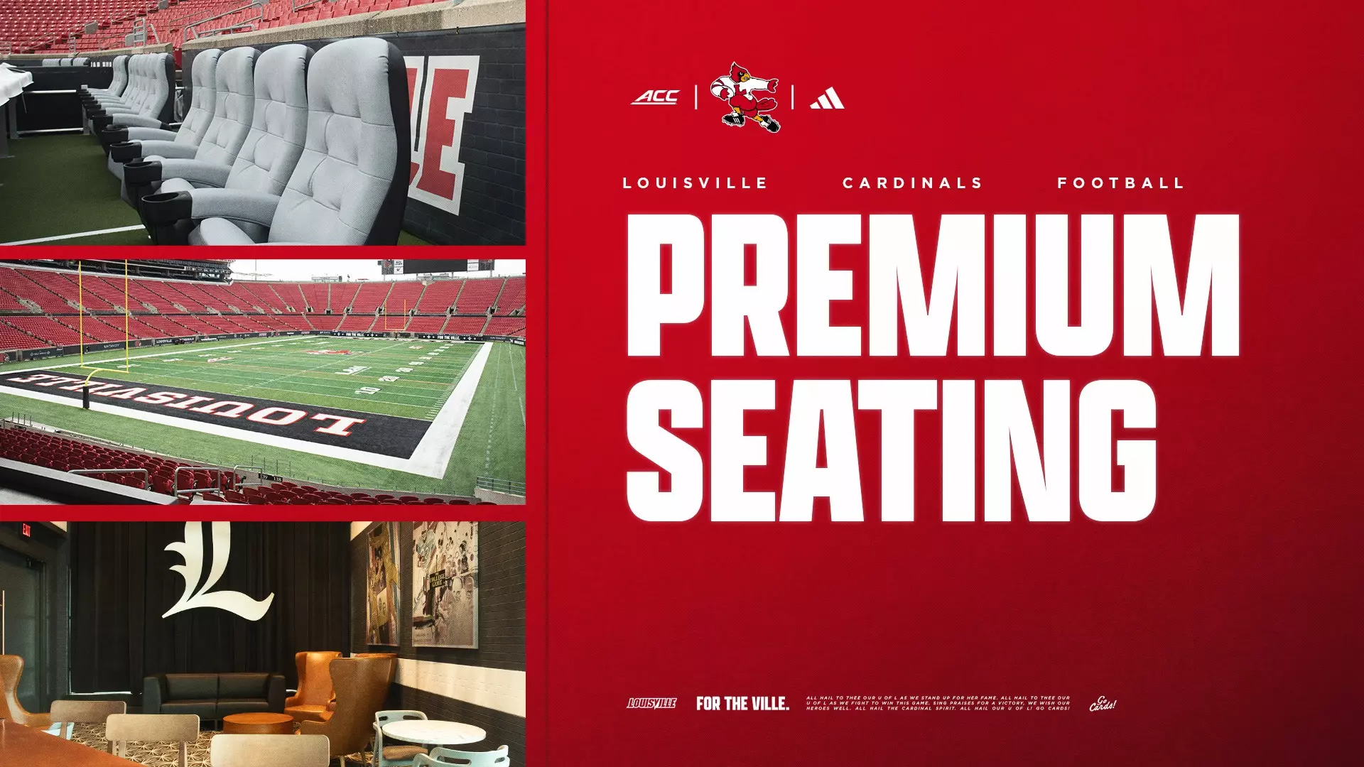 Book single game premium seating instantly for Louisville Football, Volleyball and more!