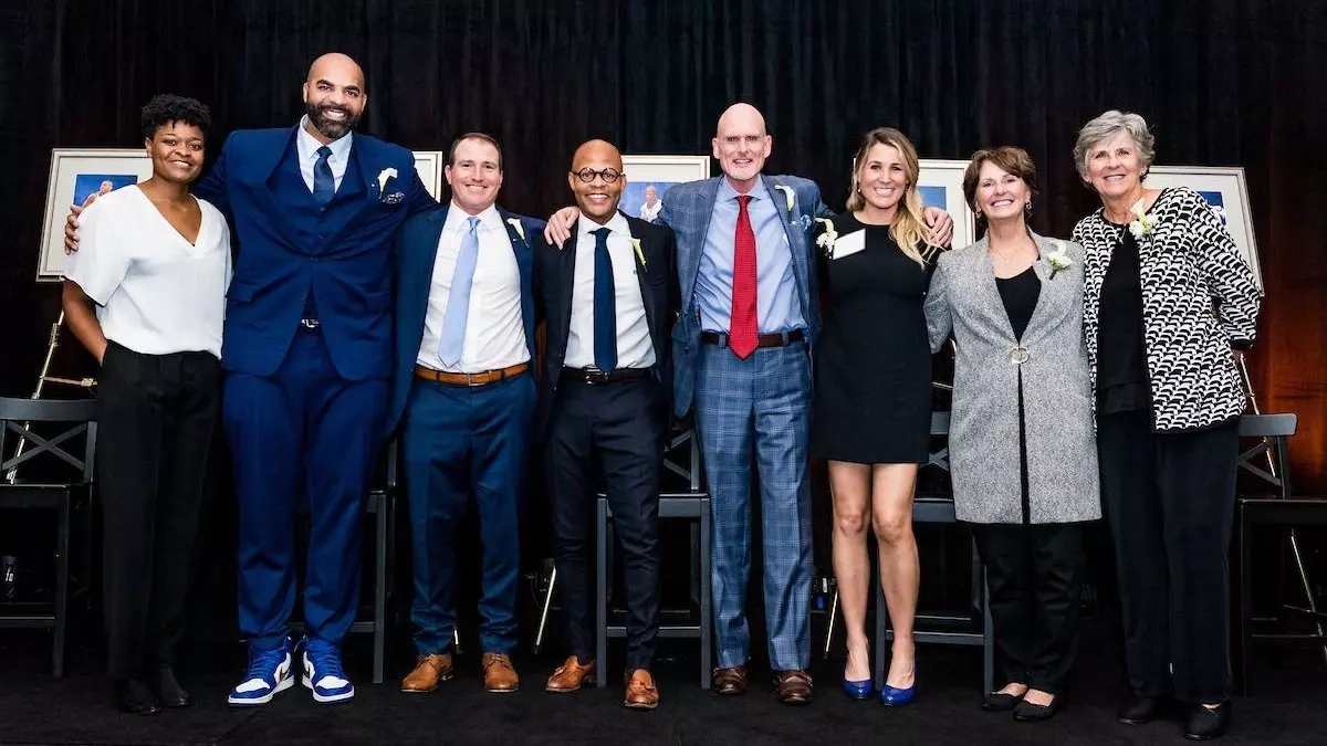 The eight inductees in the 2022 Duke Athletics Hall of Fame class pose together