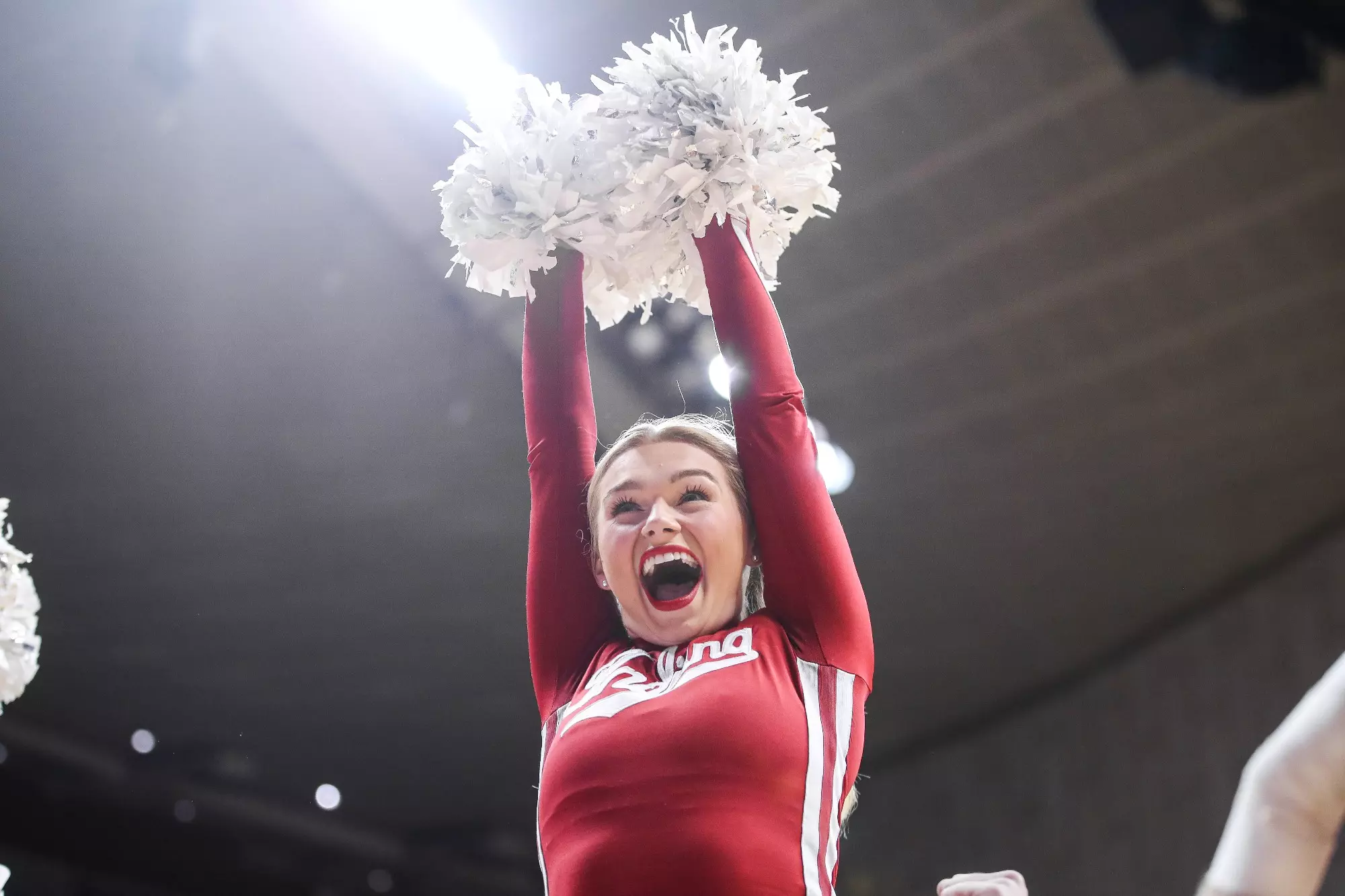 BLOOMINGTON, IN - November 23, 2022 - Cheerleader during the game between the Little Rock Trojans and the Indiana Hoosiers at Simon Skjodt Assembly Hall in Bloomington, IN. Photo By \KCF#2\