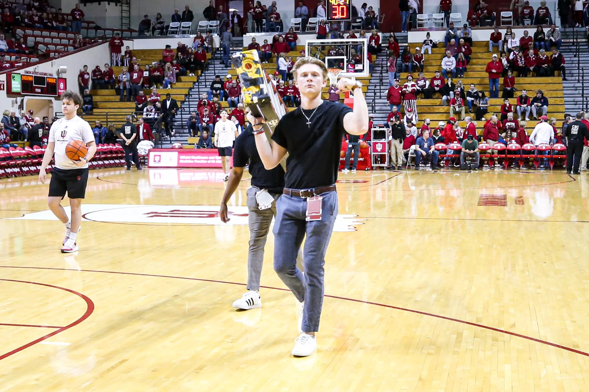 BLOOMINGTON, IN - FEBRUARY 04, 2023 - Pearson Georges during the game between the Purdue Boilermakers and the Indiana Hoosiers at Simon Skjodt Assembly Hall in Bloomington, IN. Photo By Pearson Georges/Indiana Athletics