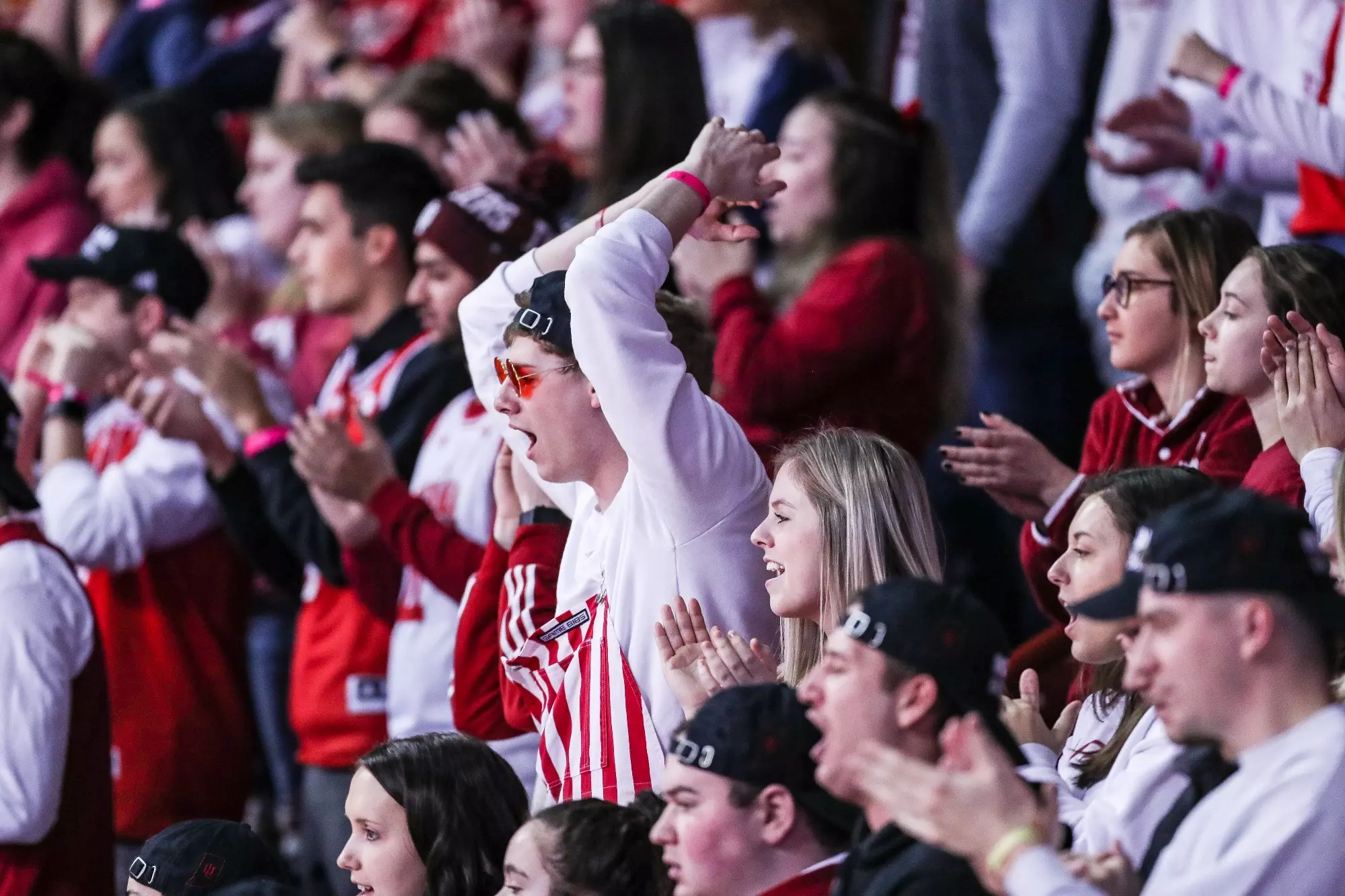 BLOOMINGTON, IN - JANUARY 26, 2020 - Fans during the game between the Maryland Terrapins and the Indiana Hoosiers at Simon Skjodt Assembly Hall in Bloomington, IN. Photo By Carter Waldron/Indiana Athletics