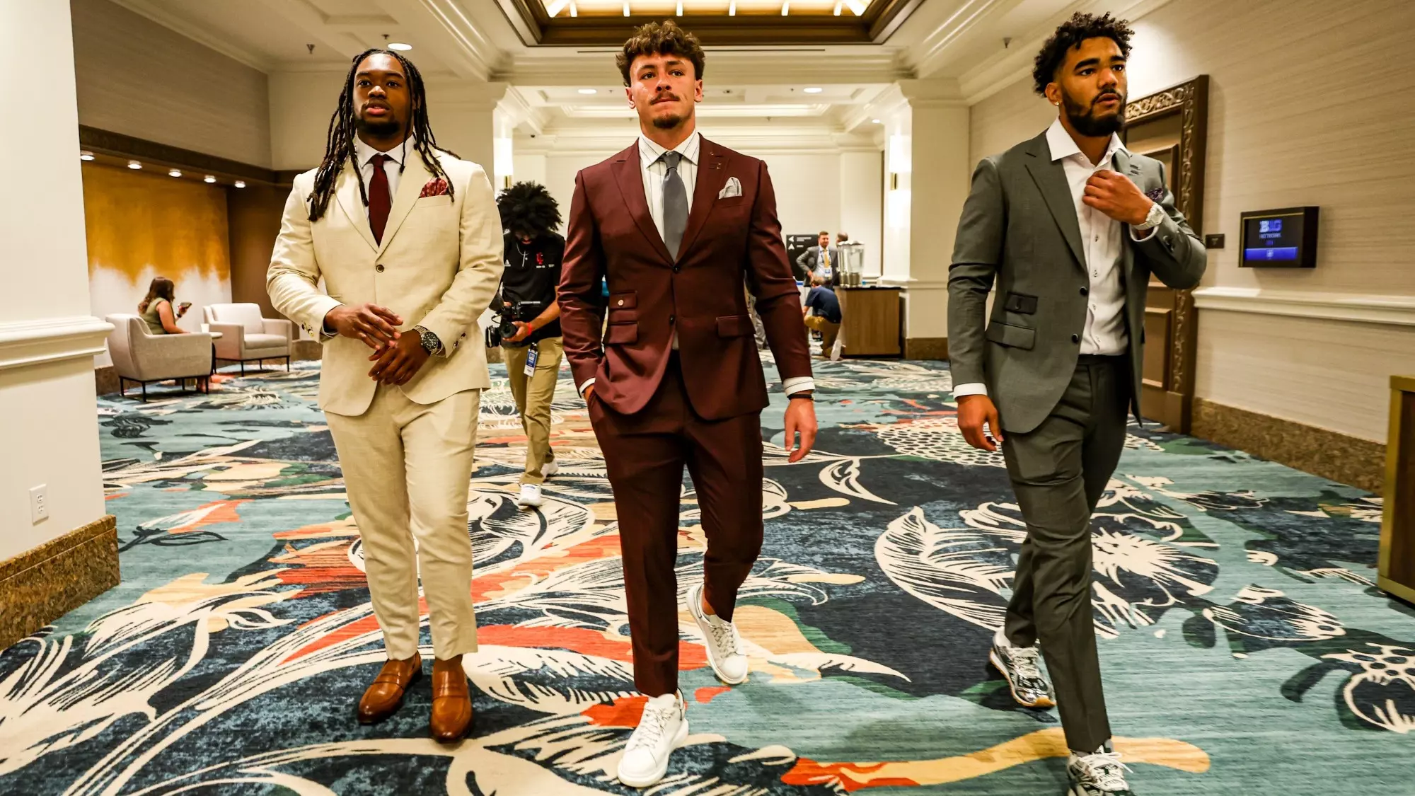 Elijah Sarratt | Aiden Fisher | Mikail Kamara | Media | Big Ten Media Days