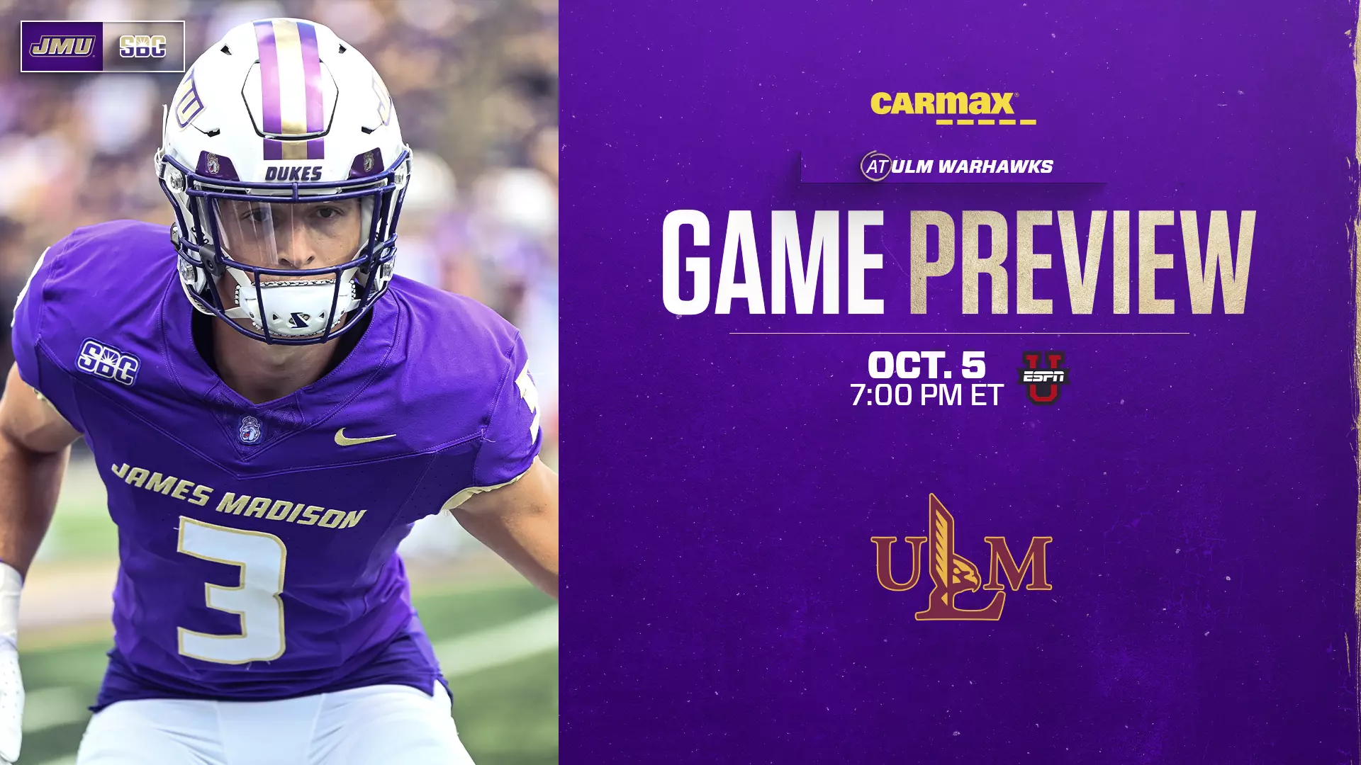 JMU Opens Sun Belt Play Saturday Night at ULM - James Madison