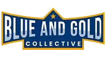 blue and gold collective footer