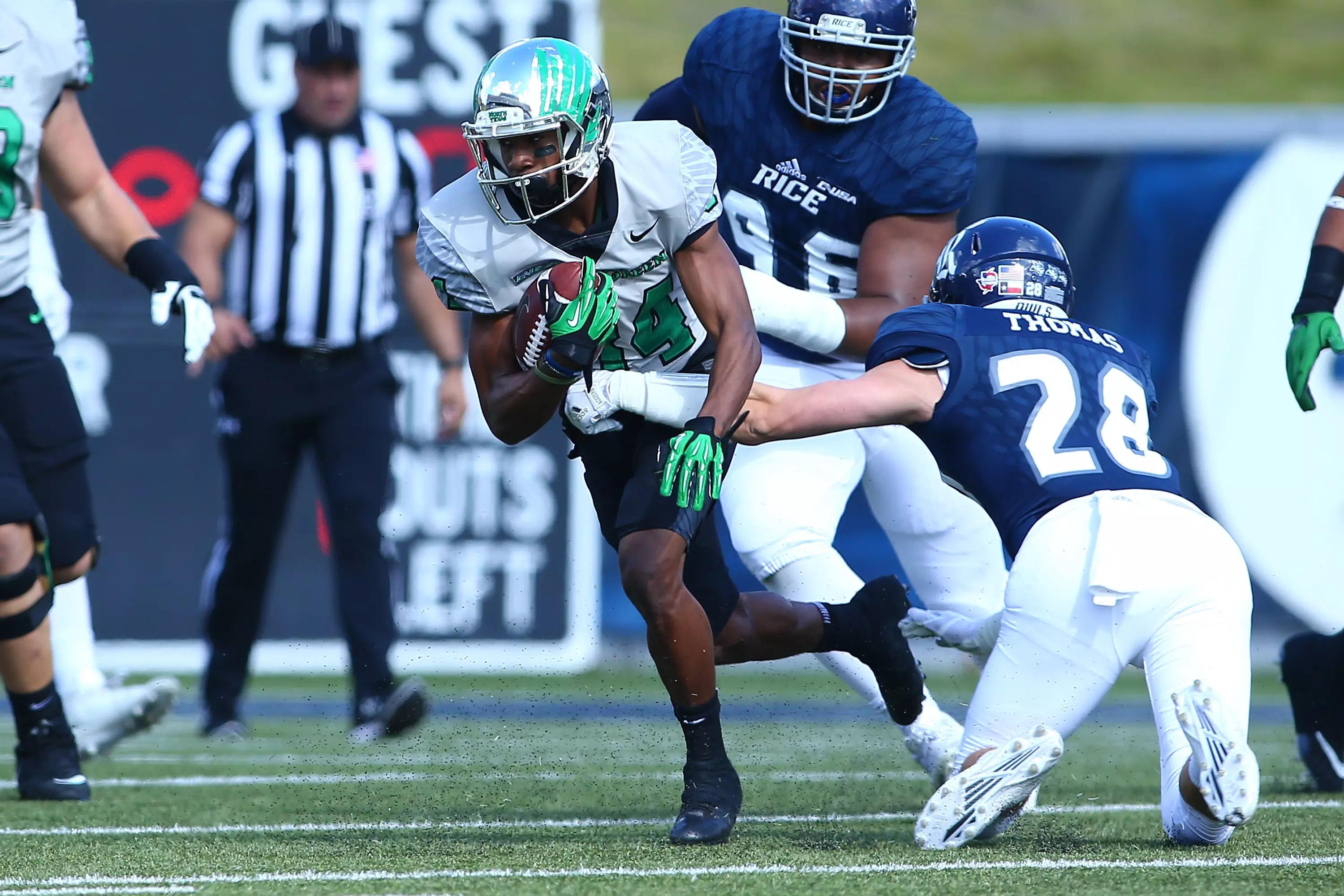 Jaelon Darden returns a punt 81 yards for a touchdown against Rice