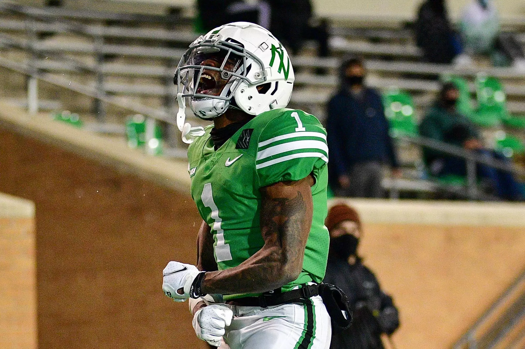 DENTON, TX - December 3rd:
Louisiana Tech vs Bulldogs vs North Texas Mean Green Football at Apogee Stadium in Denton, Texas. (Photo by Manny Flores)
