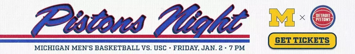 Michigan Men's Basketball vs. USC - Friday, January 2 at 7 PM - Detroit Pistons Night