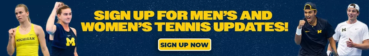 Men's and Women's Tennis Email Sign Up. Sign Up Now. Images of players celebrating.