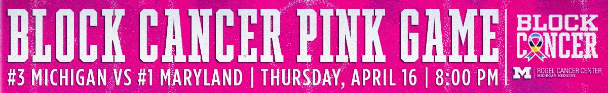 Women's Lacrosse Block Cancer Pink Game vs. Maryland on April 16