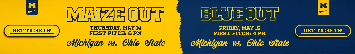 Michigan Baseball Maize & Blue Weekend vs. Ohio State - May 14 and 15 - Ray Fisher Stadium