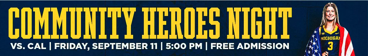 Michigan Field Hockey Community Heroes Night vs. Cal - Friday, September 11, at 5 PM