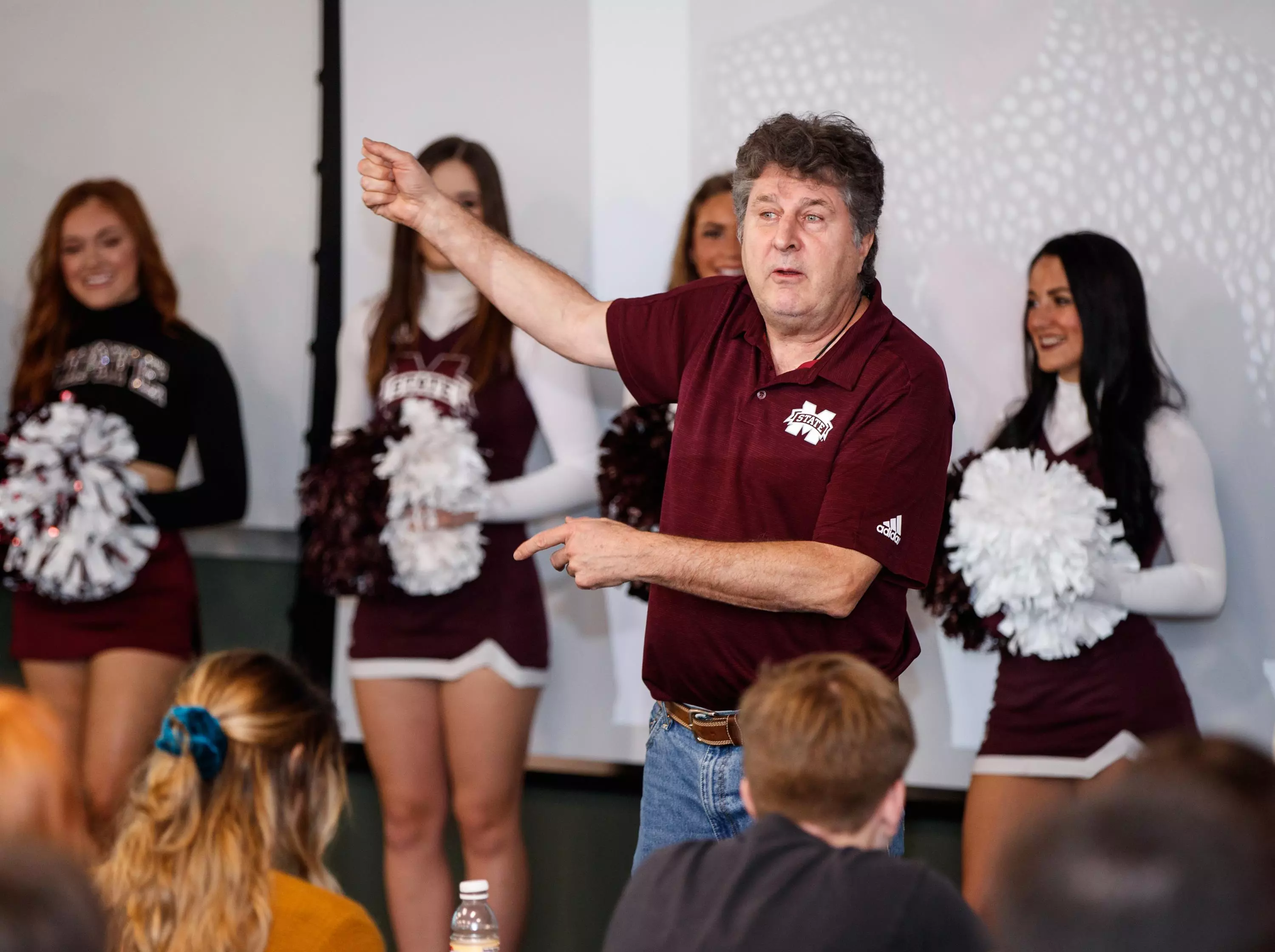 STARKVILLE, MS - JANUARY 10, 2020 - Mike Leach, the new Head Coach of the Mississippi State Bulldogs football team visits a classroom on Mississippi State Campus in Starkville, MS. Photo By Aaron Cornia