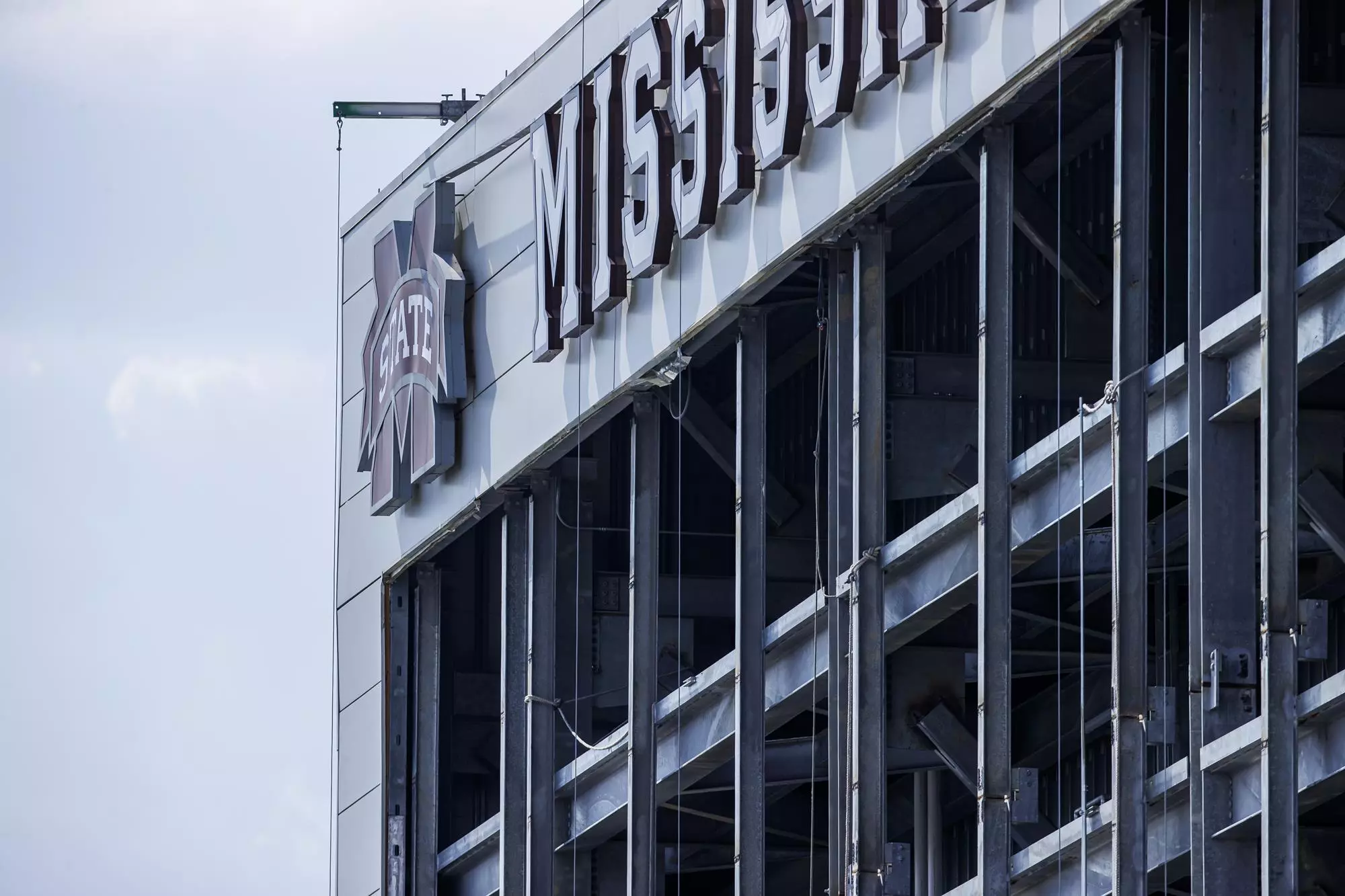 STARKVILLE, MS - July 05, 2022 - The South End Zone video board during construction at Davis Wade Stadium at Scott Field in Starkville, MS. Photo By Kevin Snyder