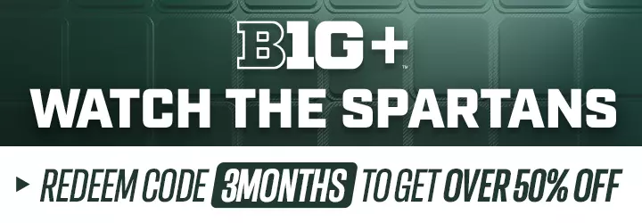 Watch B1G+ graphic informing you can now redeem code 3months to get over 50% off subscription price