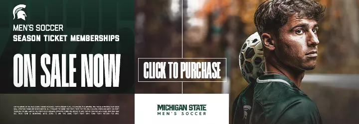 2026 Men's Soccer Season Ticket Membership On Sale with a photo of a player and a call to action to click the image