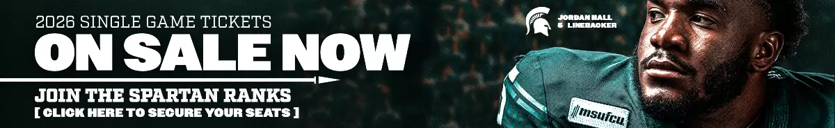Football Single Game Tickets On Sale Graphic with a photo of a football player