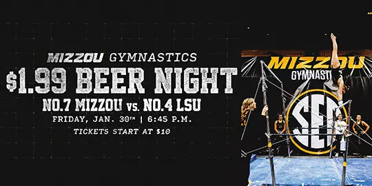 Gymnastics $1.99 Beer vs. LSU on January 30th