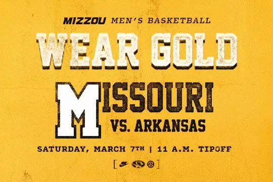 Missouri vs Arkansas Wear Gold Men's Basketball 3/7 11am