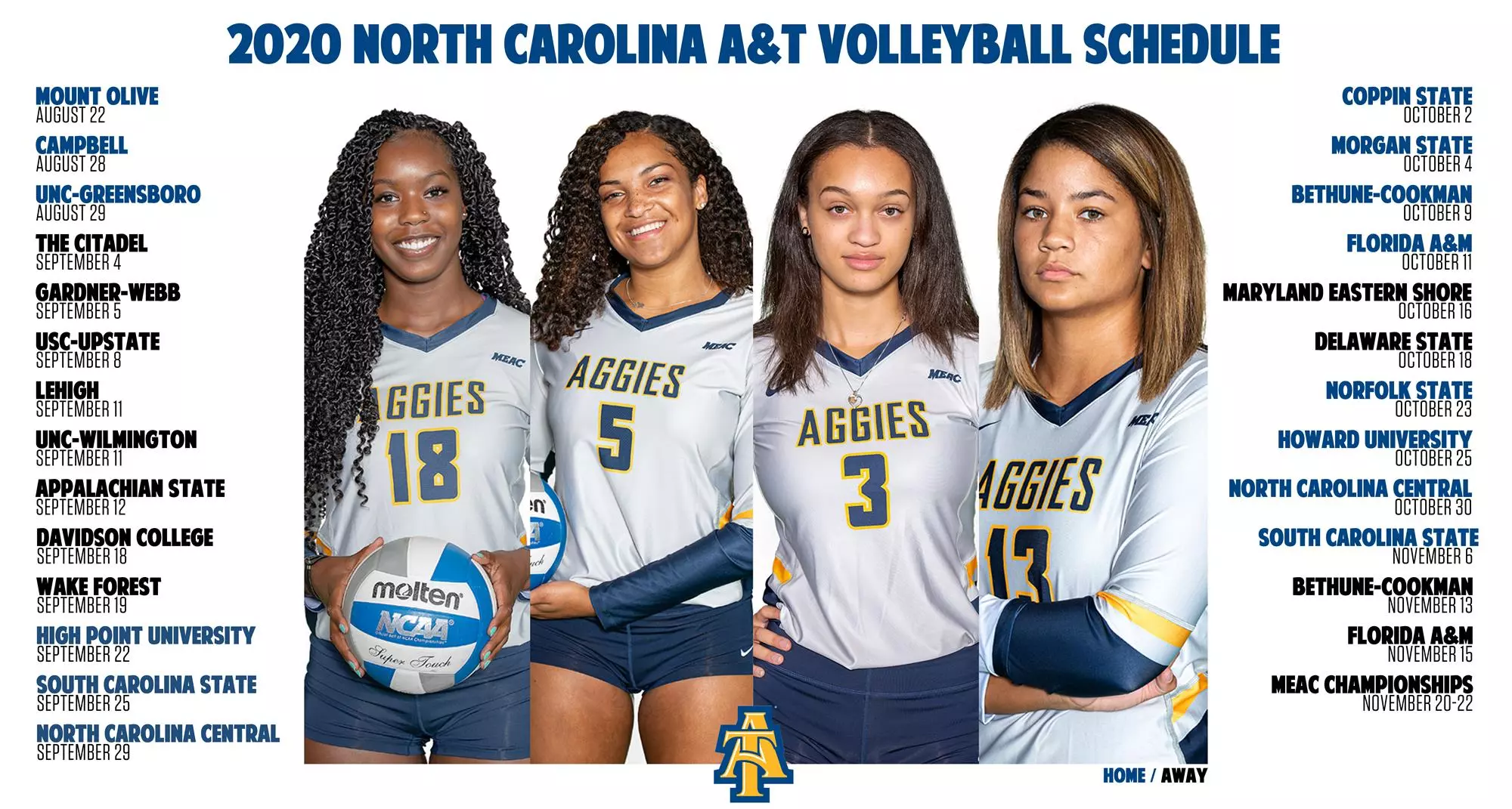 Aggies Release 2020 Volleyball Schedule - North Carolina A&T aggies-release-2020-volleyball-schedule-north-carolina-a-t