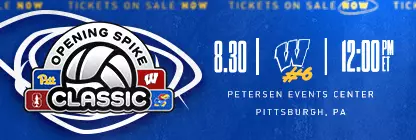 Opening Spike Classic - Pitt vs. Wisco - Sunday, August 30 at Noon