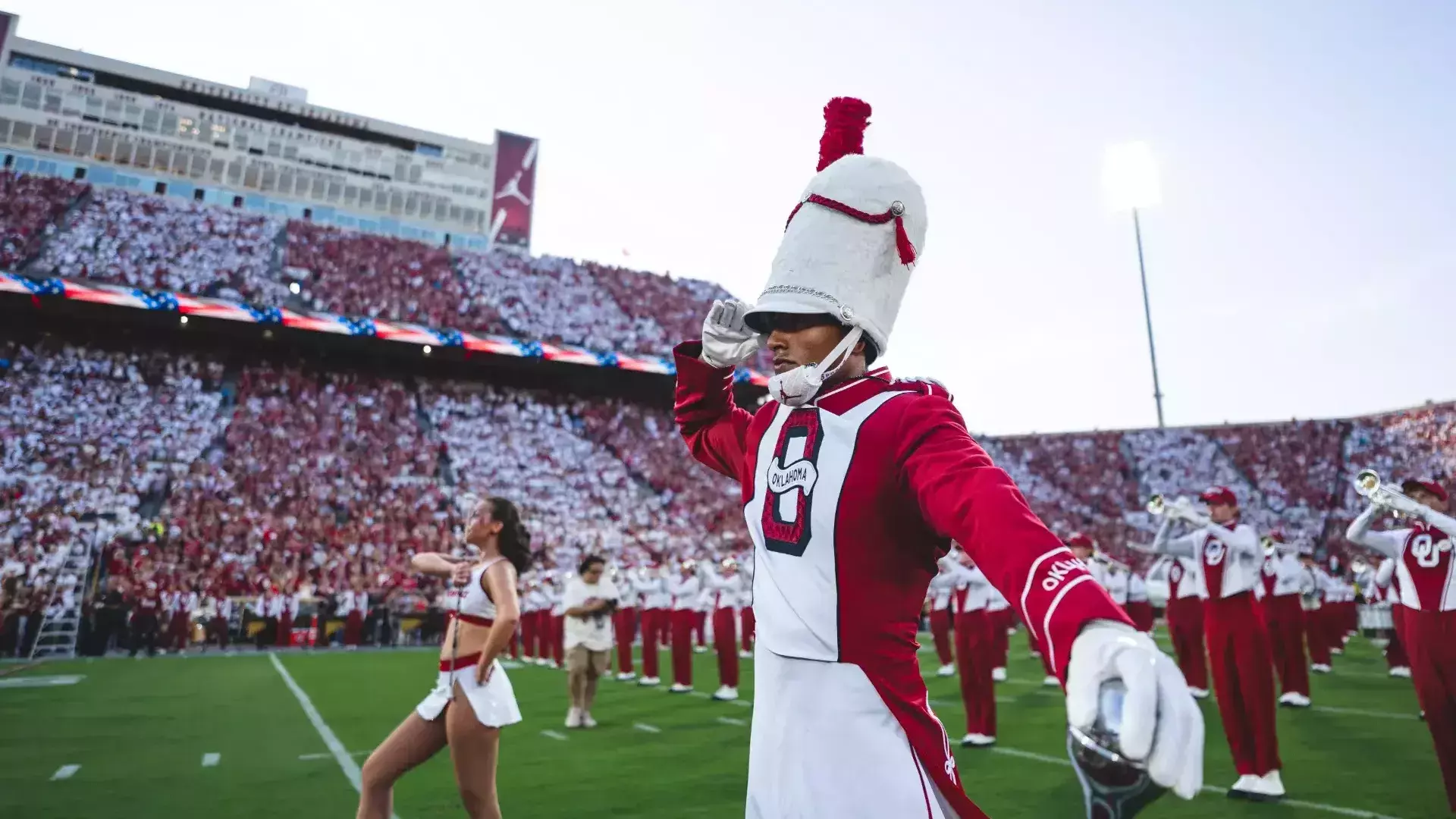 NORMAN, OK - September 19, 2026 - Pride of Oklahoma during the game between the New Mexico Lobos and the Oklahoma Sooners at Gaylord Family - Oklahoma Memorial Stadium in Norman, OK. Photo By Brendall Vargas/University of Oklahoma