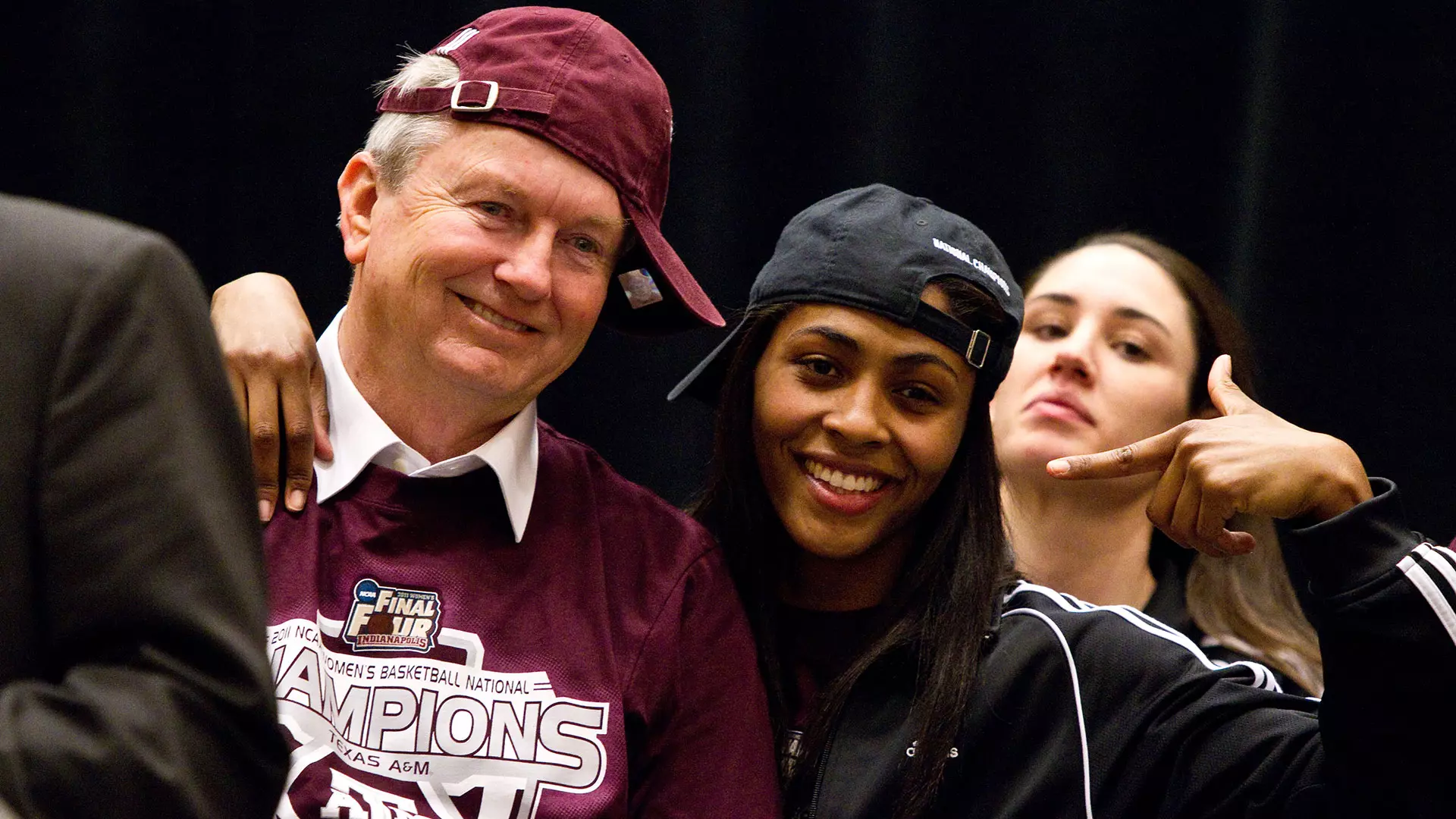 2011 National Championship Celebration Gary Blair Sydney Colson