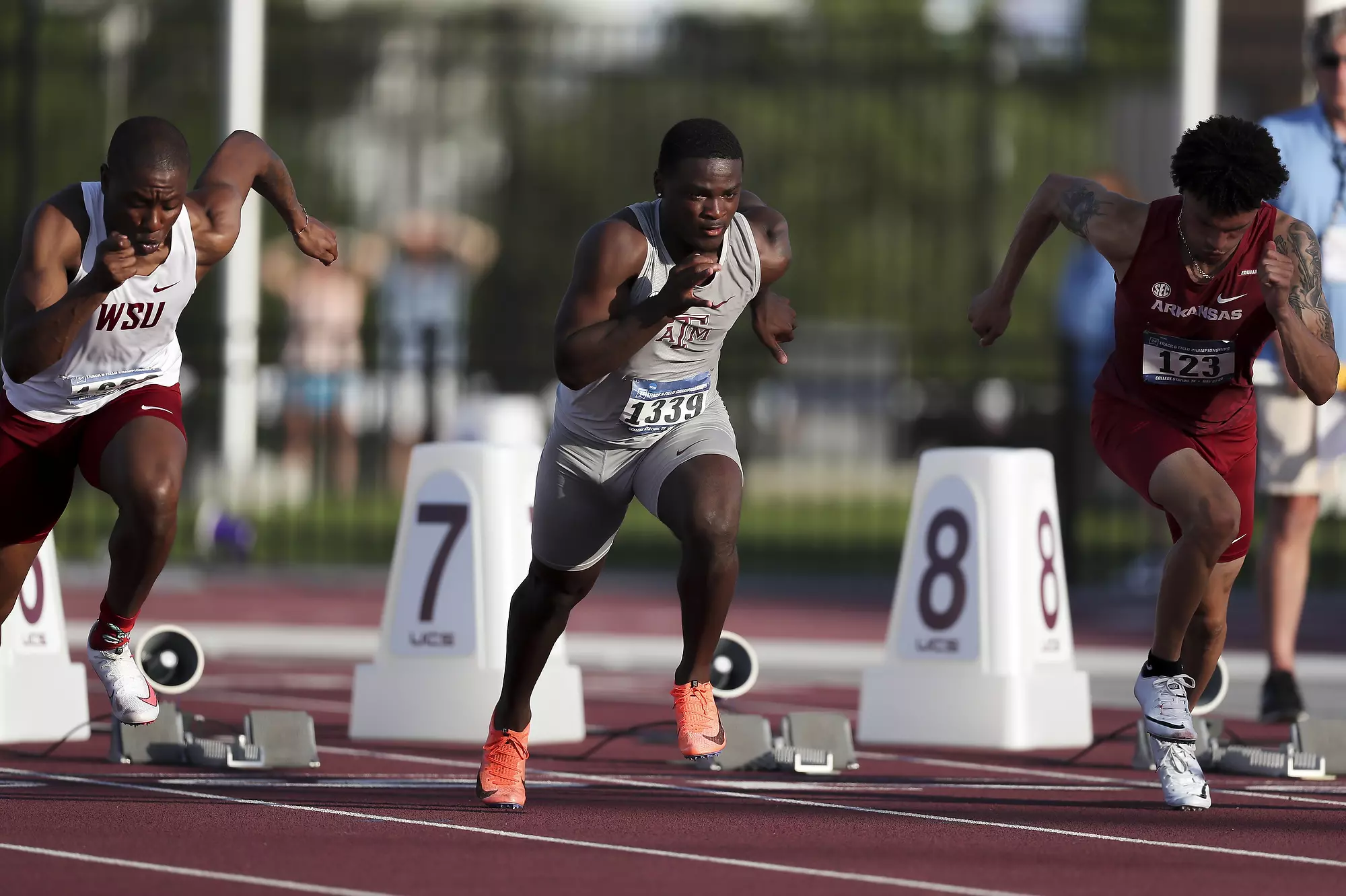 COLLEGE STATION, TX - May 26, 2021 - during NCAA Outdoor Track and Field West Prelims at E.B. Cushing Stadium in College Station, TX. Photo By Craig Bisacre/Texas A&M Athletics