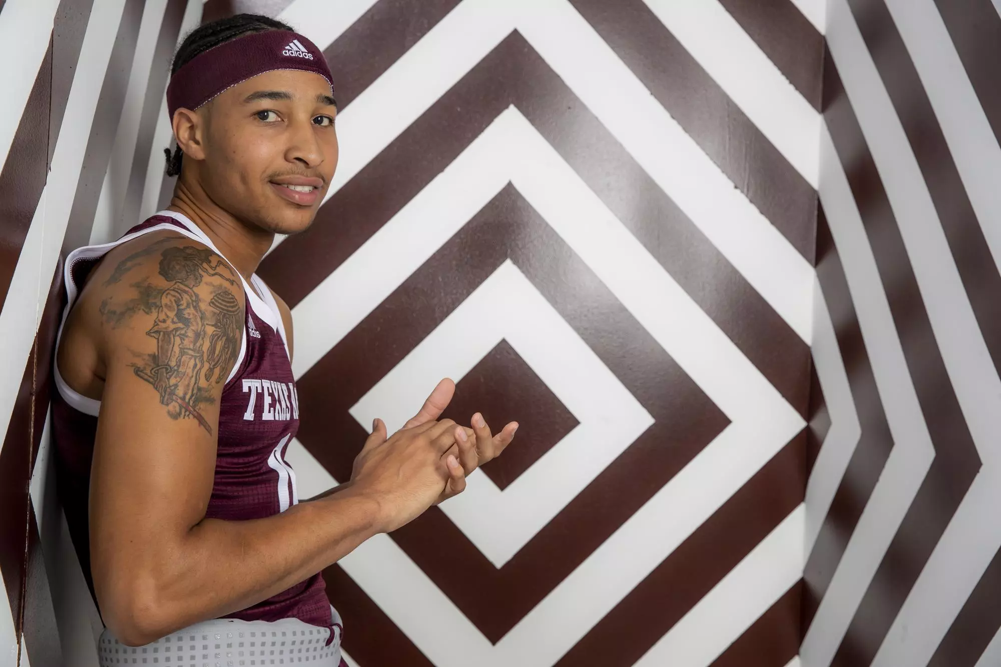 COLLEGE STATION, TX - July 14, 2021 - #0 Aaron Cash of the Texas A&M Aggies during Men’s Basketball Photo Day in College Station, TX. Photo By Craig Bisacre/Texas A&M Athletics