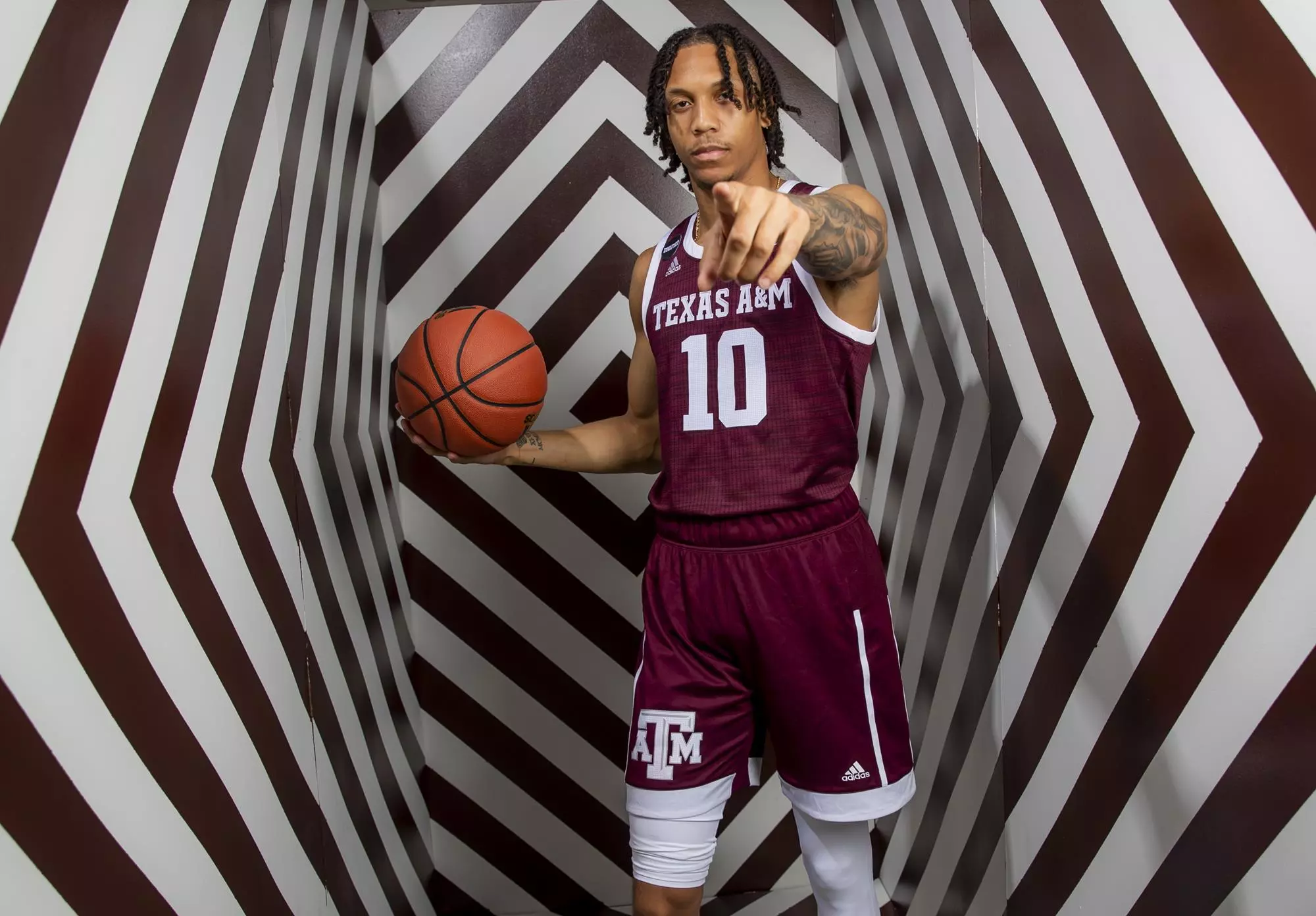 COLLEGE STATION, TX - July 14, 2021 - #10 Ethan Henderson of the Texas A&M Aggies during Men’s Basketball Photo Day in College Station, TX. Photo By Craig Bisacre/Texas A&M Athletics