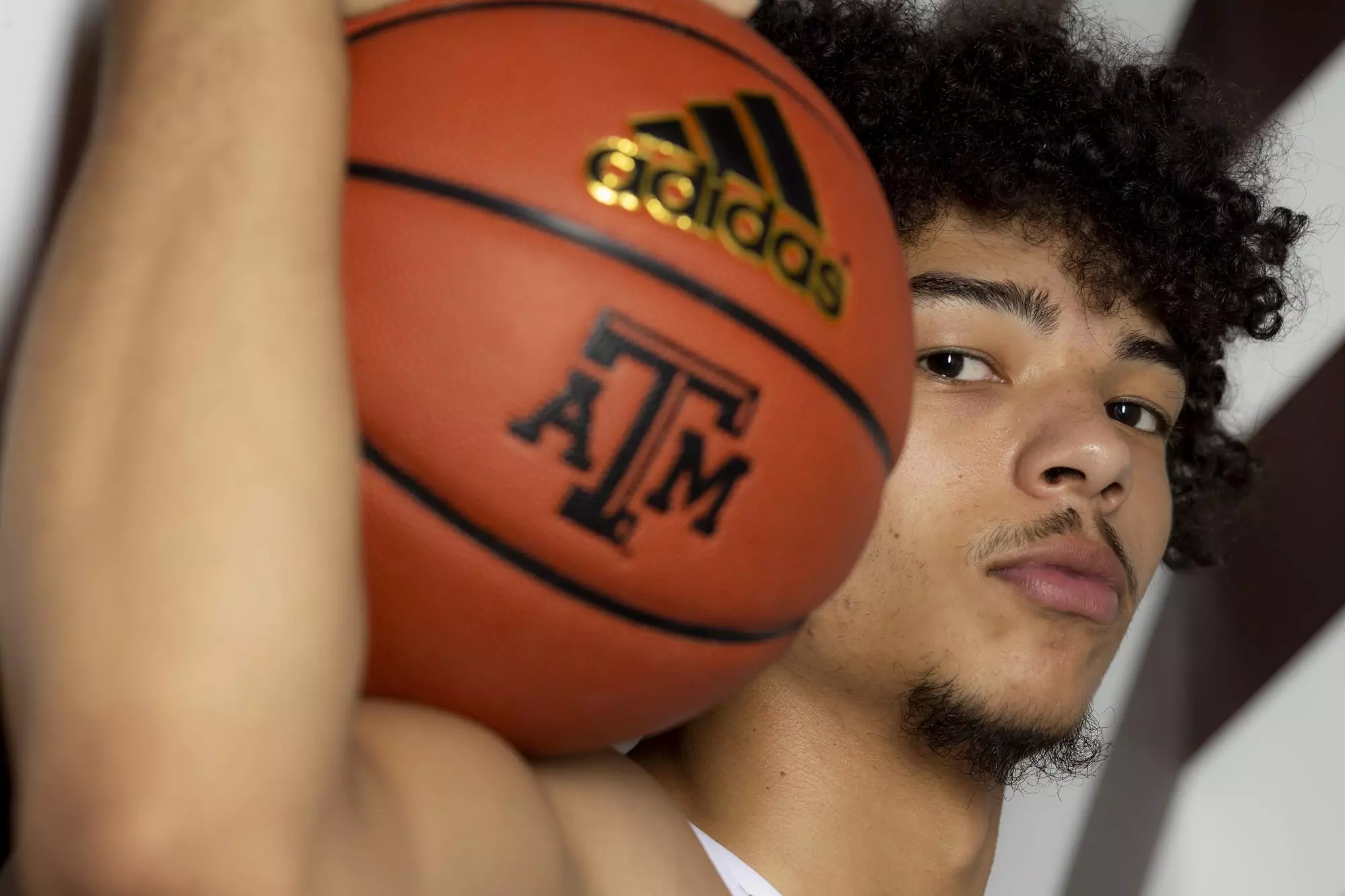COLLEGE STATION, TX - July 14, 2021 - #1 Marcus Williams of the Texas A&M Aggies during Men’s Basketball Photo Day in College Station, TX. Photo By Craig Bisacre/Texas A&M Athletics