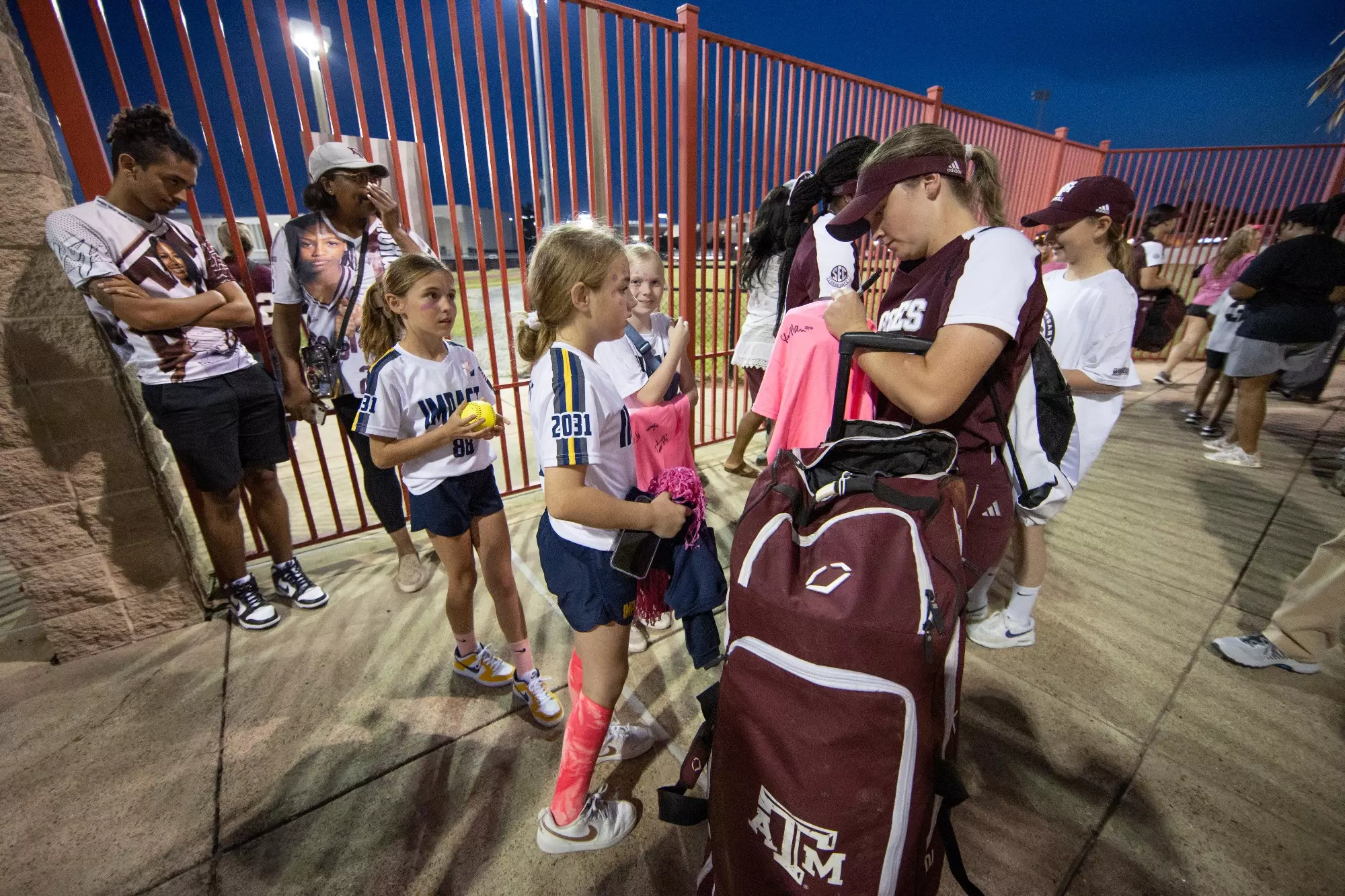 HOUSTON, TX - May 03, 2023 - Outfielder Paige Lott #7 of Texas A&M Aggies during the game between the Houston Cougars and the Texas A&M Aggies at Cougar Softball Stadium in Houston, TX. Photo By Evan Pilat