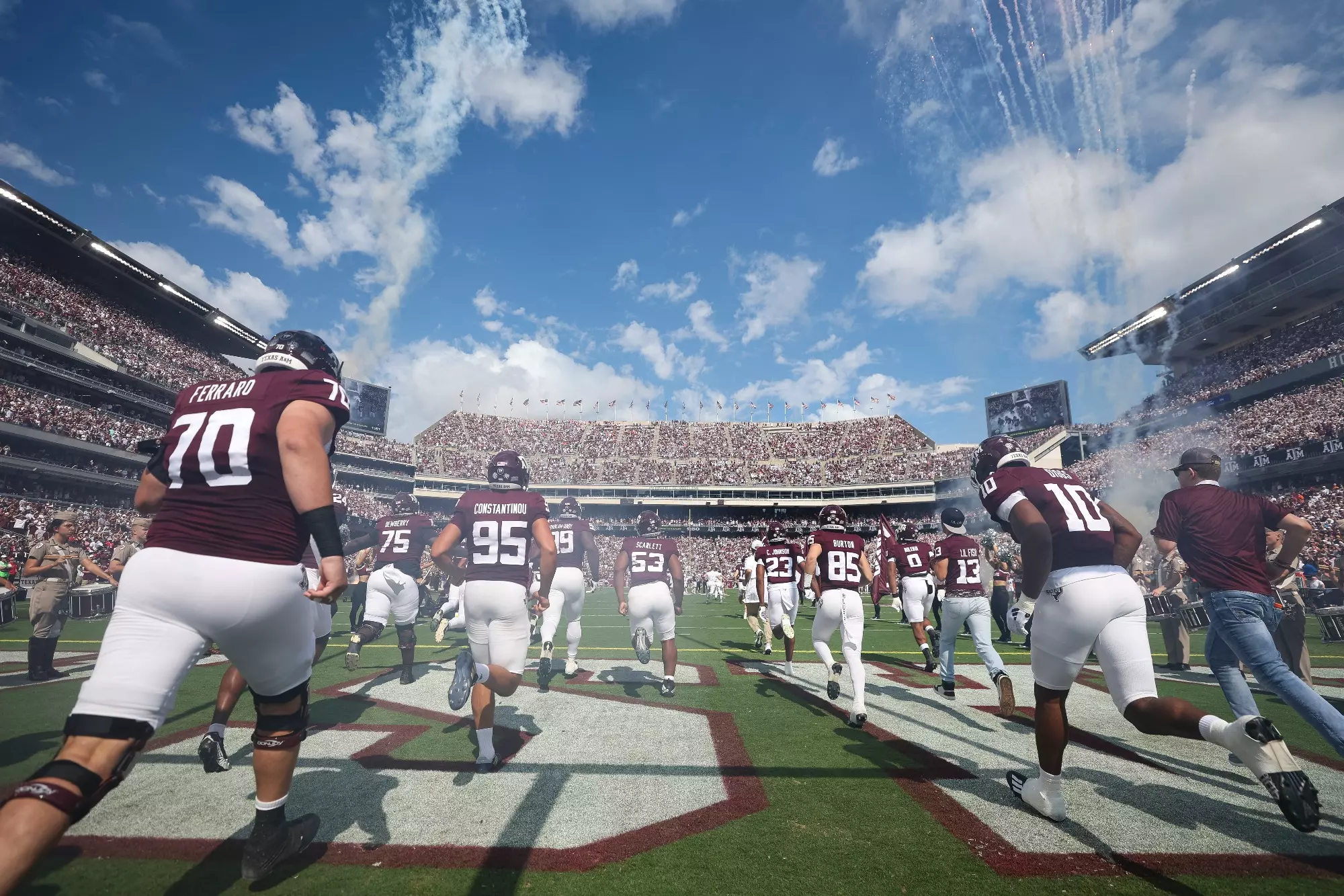 COLLEGE STATION, TX - September 23, 2023 - The Texas A&M Aggies Football Team during the game between the Auburn Tigers and the Texas A&M Aggies at Kyle Field in College Station, TX. Photo By Evan Pilat/Texas A&M Athletics