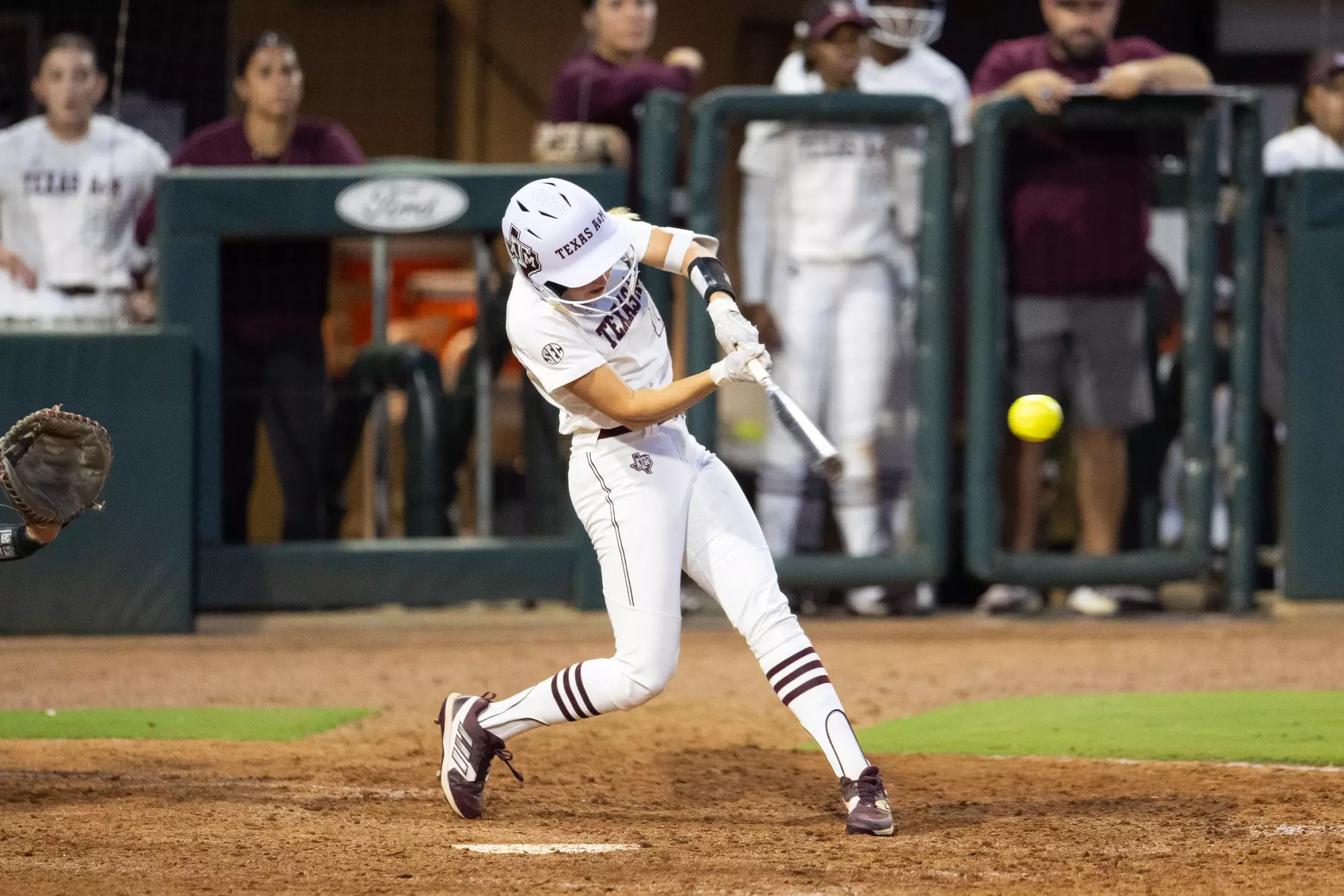 COLLEGE STATION, TX - October 06, 2023 - Scout Lovell #21 of the Texas A&M Aggies during the game between the Texas State Bobcats and the Texas A&M Aggies at Davis Diamond in College Station, TX. Photo By Evan Pilat/Texas A&M Athletics
