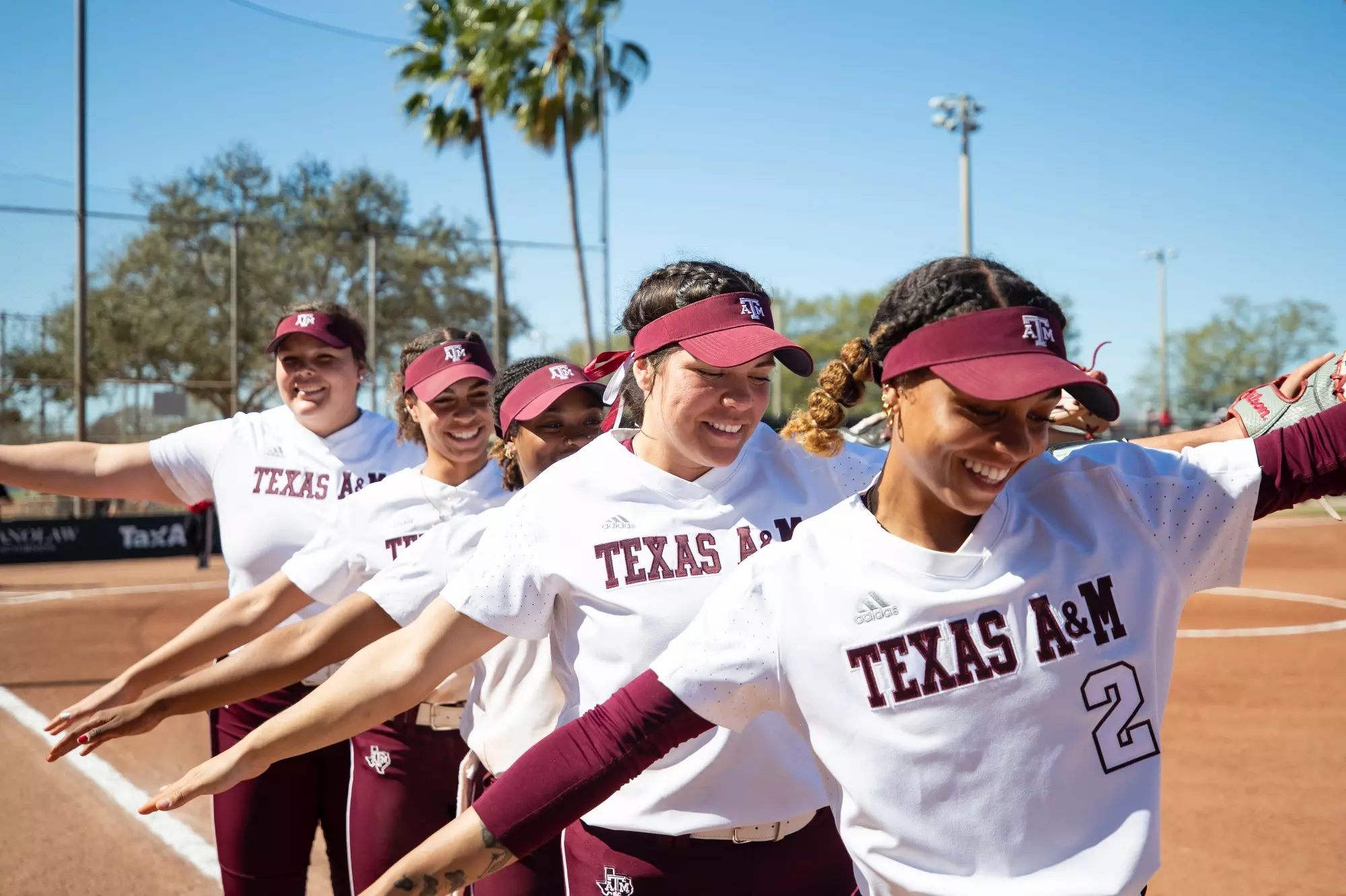 COLLEGE STATION, TX - February 18, 2023 - Infielder Trinity Cannon #6 of the Texas A&M Aggies during the game between the Nebraska Cornhuskers and the Texas A&M Aggies at Eddie C. Moore Complex in Clearwater Florida. Photo By Brendall O'Banon/Texas A&M Athletics