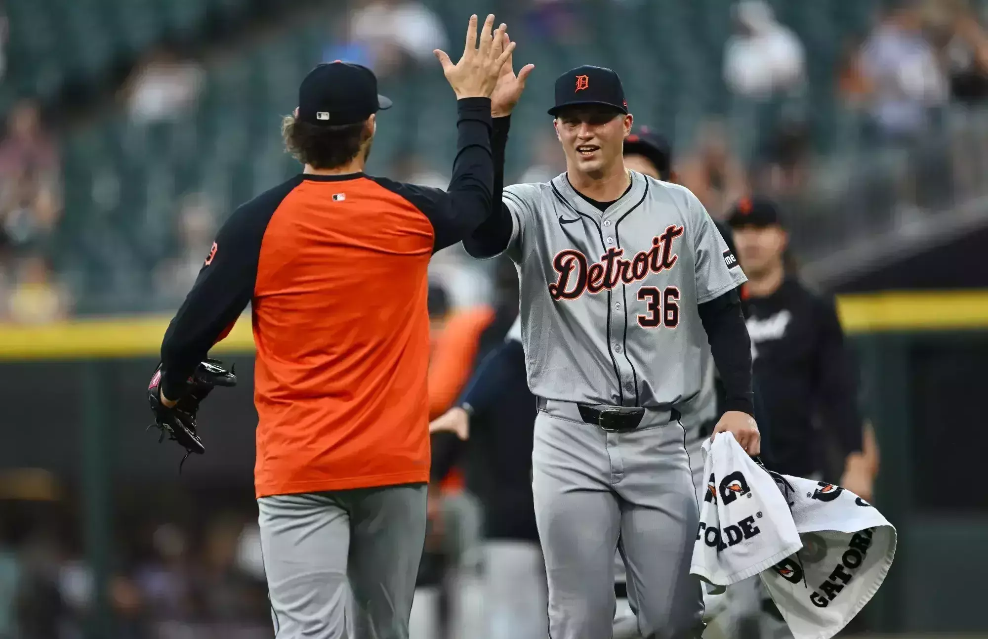CHICAGO, ILLINOIS - AUGUST 26: Starting pitcher Ty Madden #36 of the Detroit Tigers takes the field during his MLB debut against the Chicago White Sox at Guaranteed Rate Field on August 26, 2024 in Chicago, Illinois. (Photo by Quinn Harris/Getty Images)