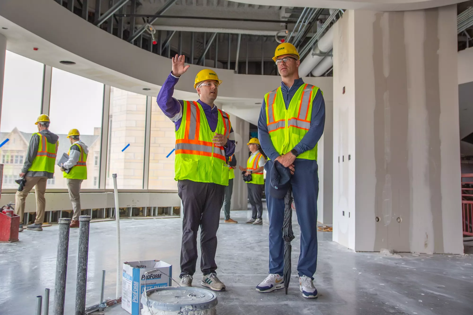 Mauer Auto Group, including Mauer Brothers Joe, Jake and Billy, pick their seats at Lee & Penny Anderson Arena.