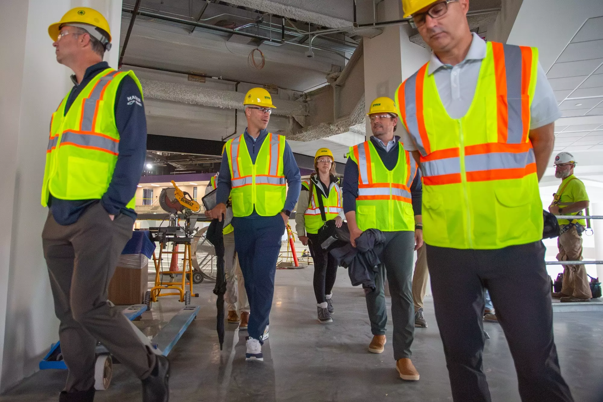 Mauer Auto Group, including Mauer Brothers Joe, Jake and Billy, pick their seats at Lee & Penny Anderson Arena.