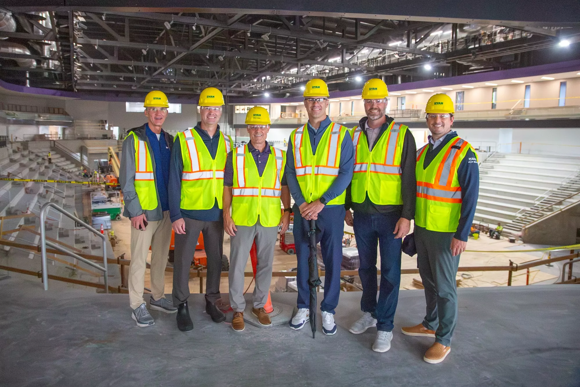 Mauer Auto Group, including Mauer Brothers Joe, Jake and Billy, pick their seats at Lee & Penny Anderson Arena.