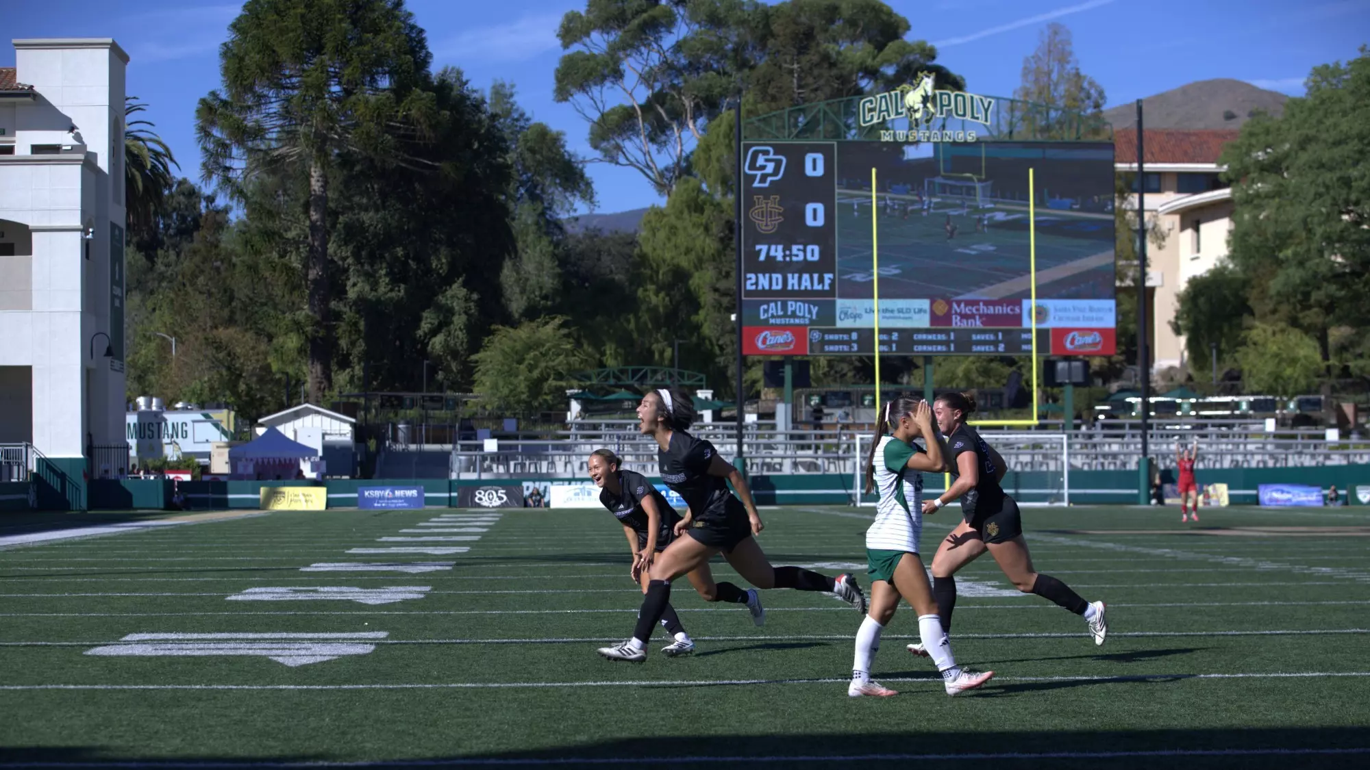 Mimi Yamamoto roars after her game-winning goal against Cal Poly in 2026