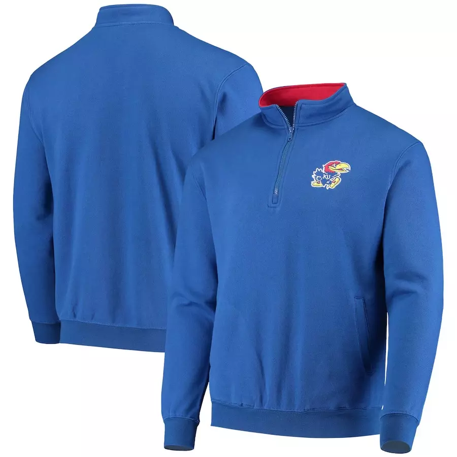 Colosseum Royal Kansas Jayhawks Tortugas Logo Quarter-Zip Jacket