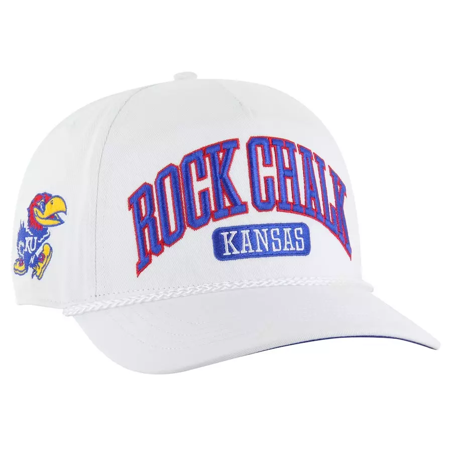Men's '47 White Kansas Jayhawks Local Arch Hitch Snapback Hat