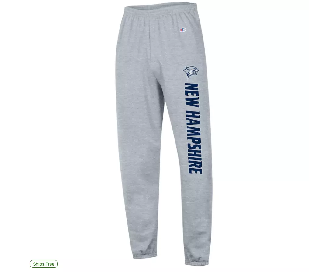 Image of Men's Champion GRY New Hampshire Wildcats Replen Banded Bottom Pant